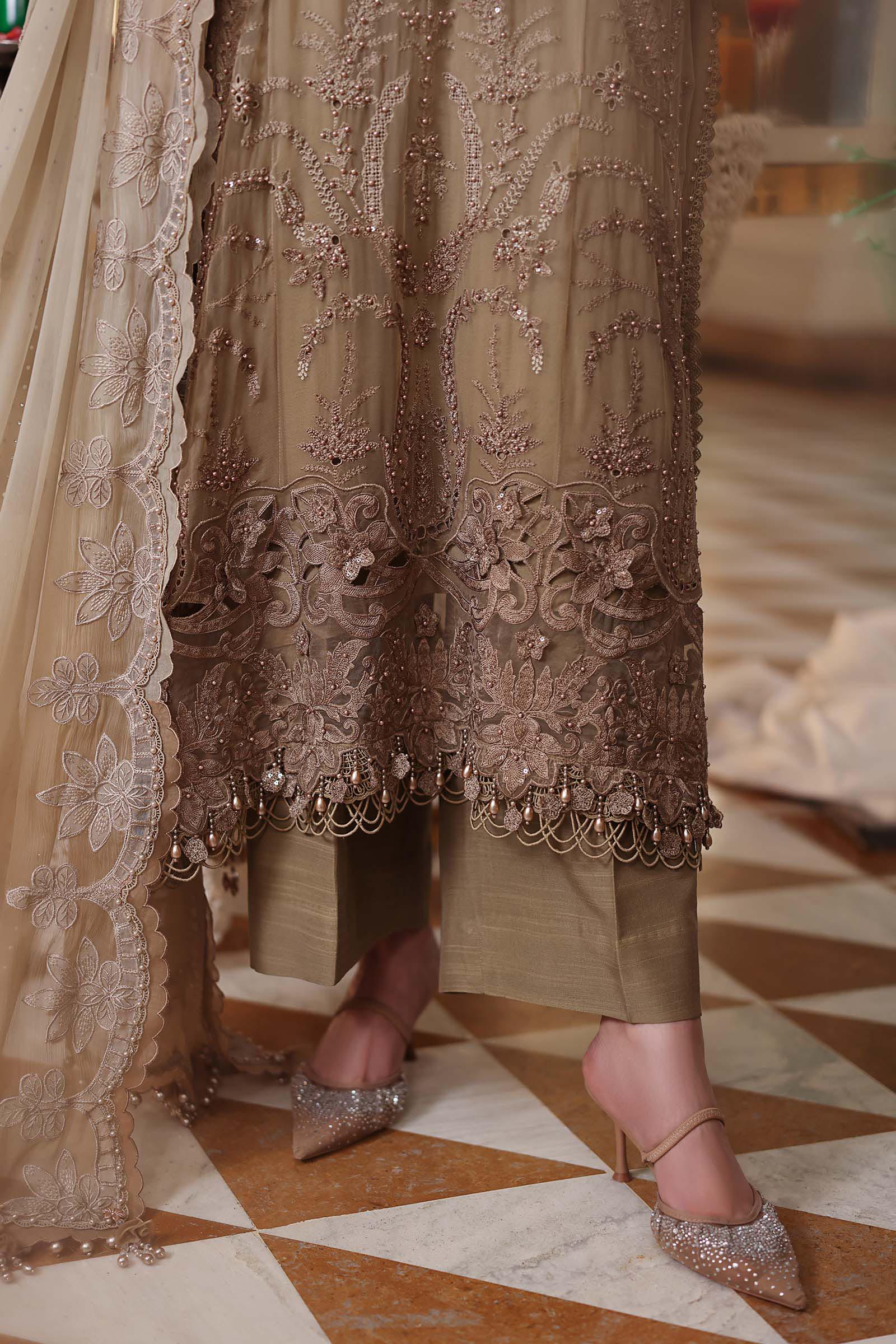 3 Piece Unstitched Embroidered Chiffon Suit - Image 6