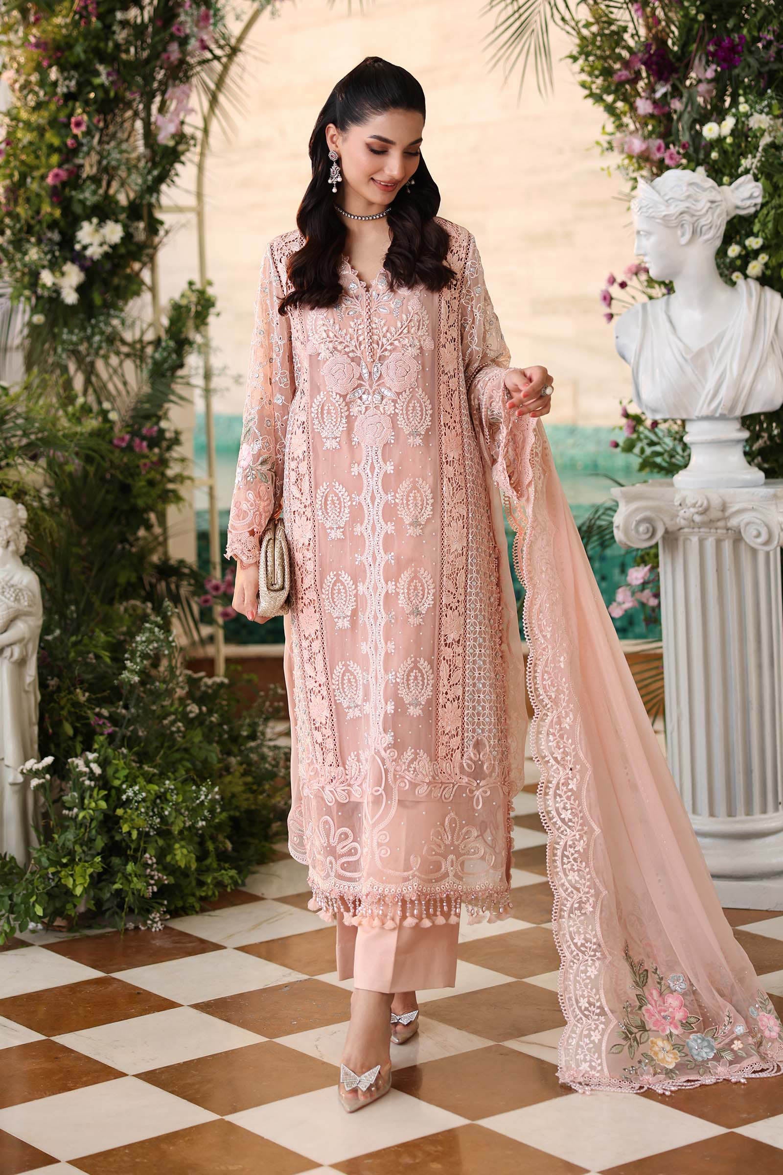 3 Piece Unstitched Embroidered Chiffon Suit - Image 10