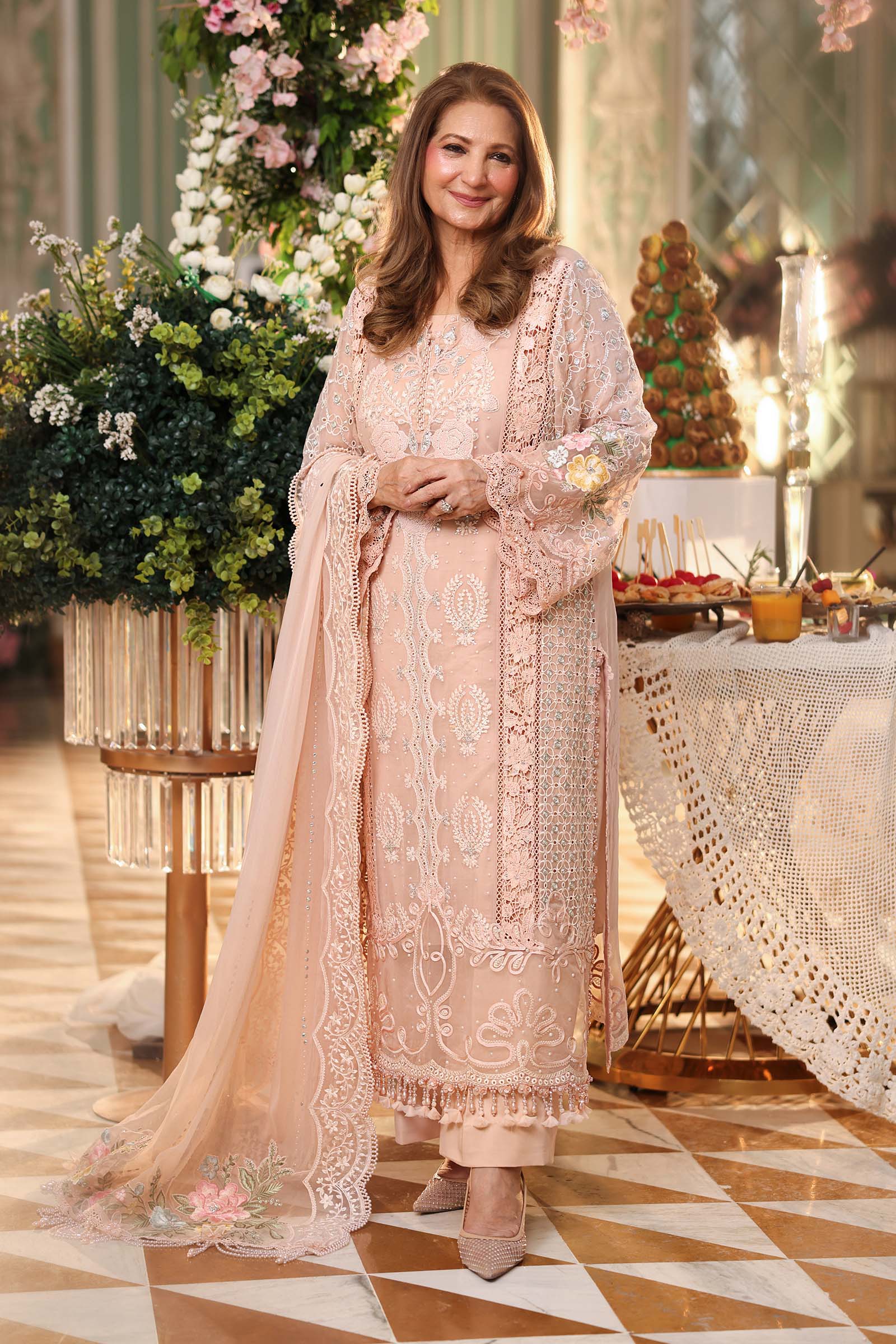 3 Piece Unstitched Embroidered Chiffon Suit - Image 11