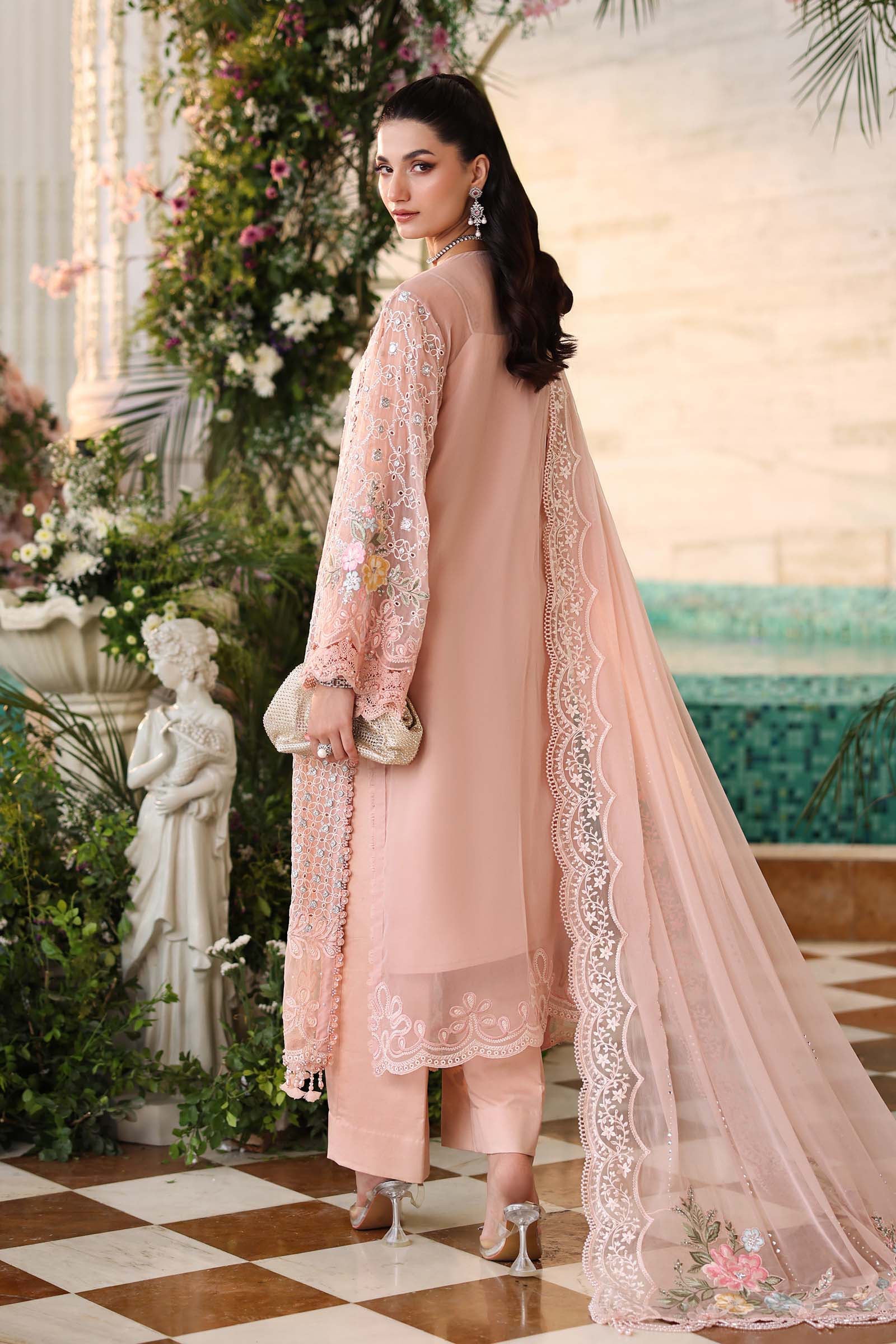 3 Piece Unstitched Embroidered Chiffon Suit - Image 14