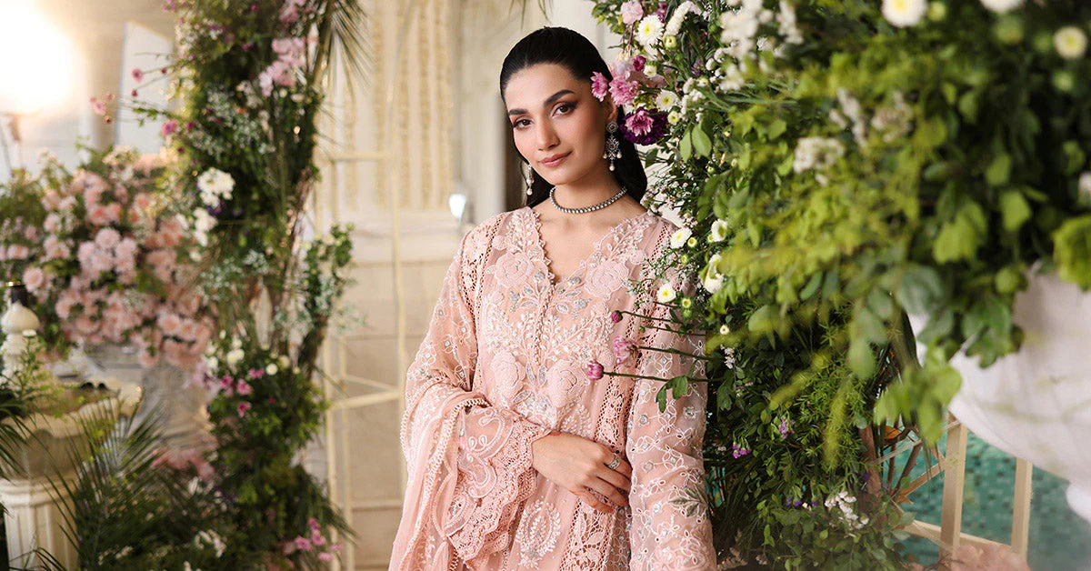 3 Piece Unstitched Embroidered Chiffon Suit - Image 15