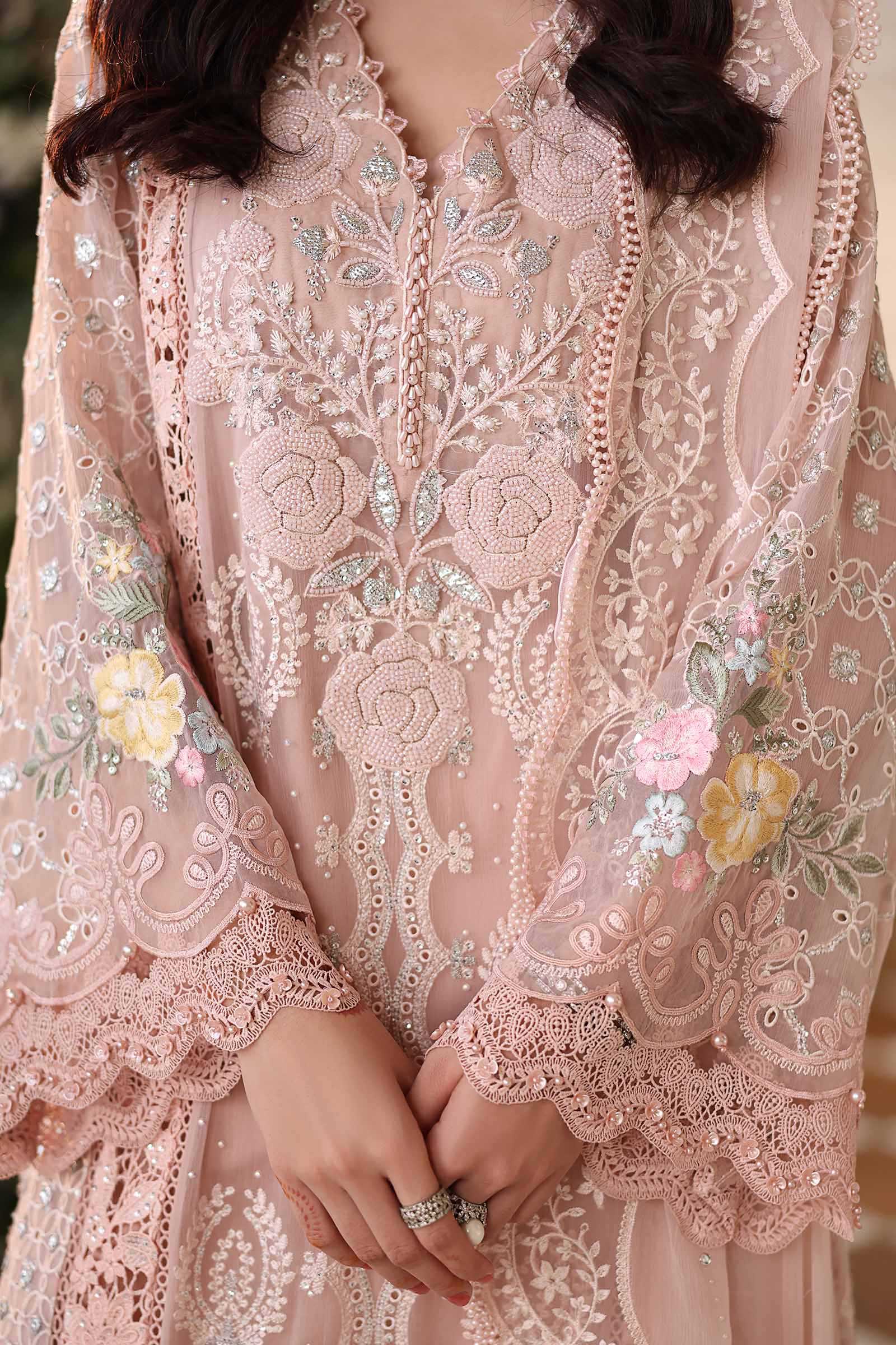 3 Piece Unstitched Embroidered Chiffon Suit - Image 6