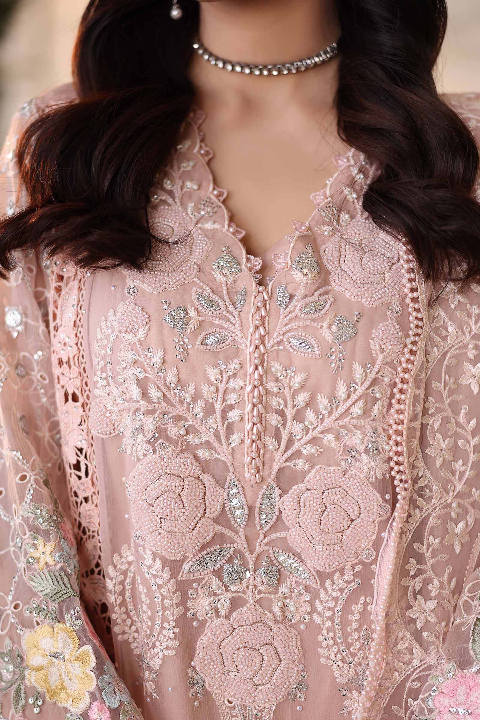 3 Piece Unstitched Embroidered Chiffon Suit - Image 7