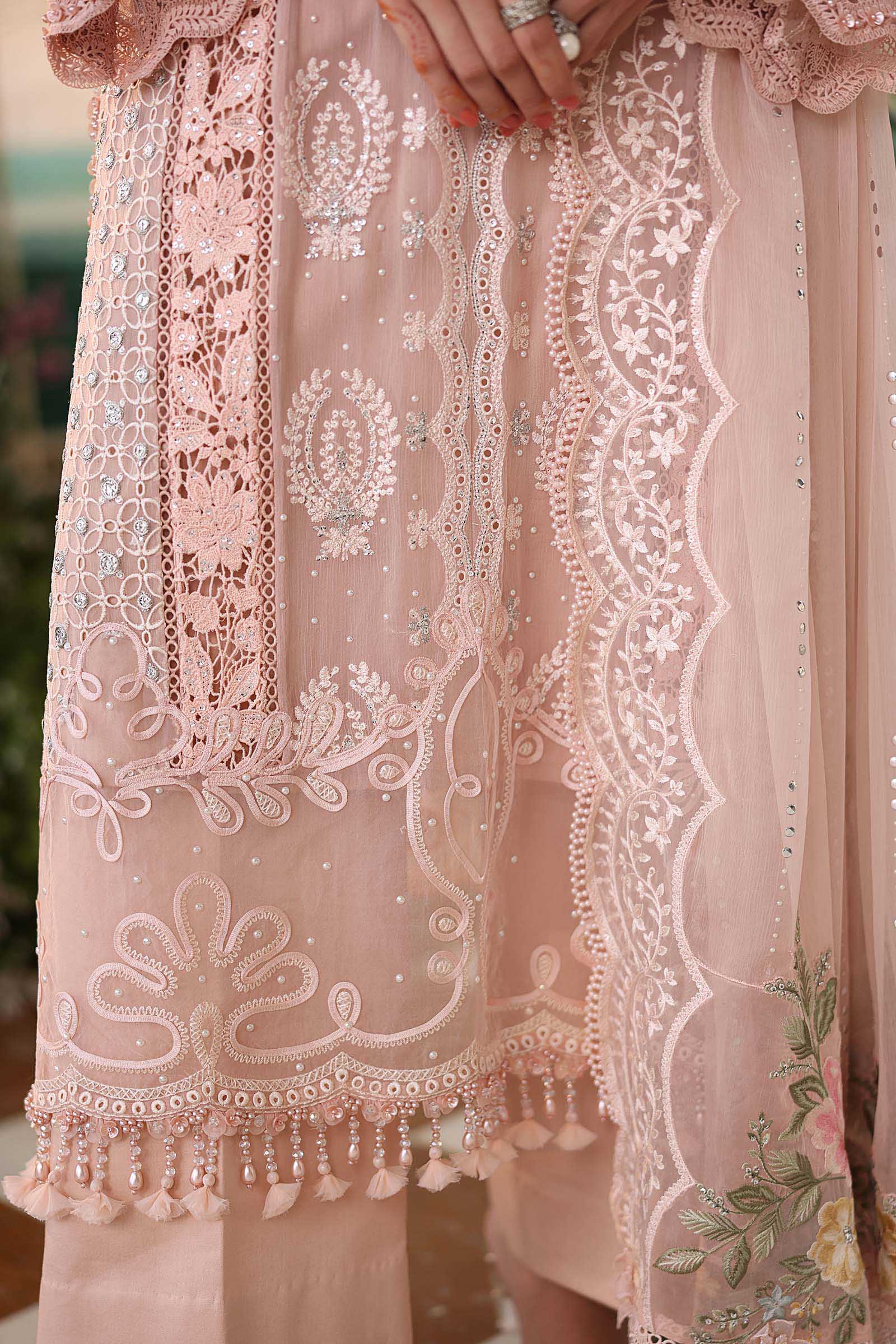 3 Piece Unstitched Embroidered Chiffon Suit - Image 8