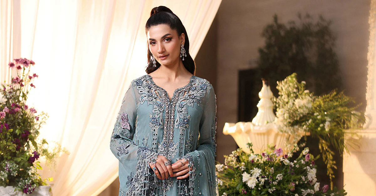 3 Piece Unstitched Embroidered Chiffon Suit - Image 12