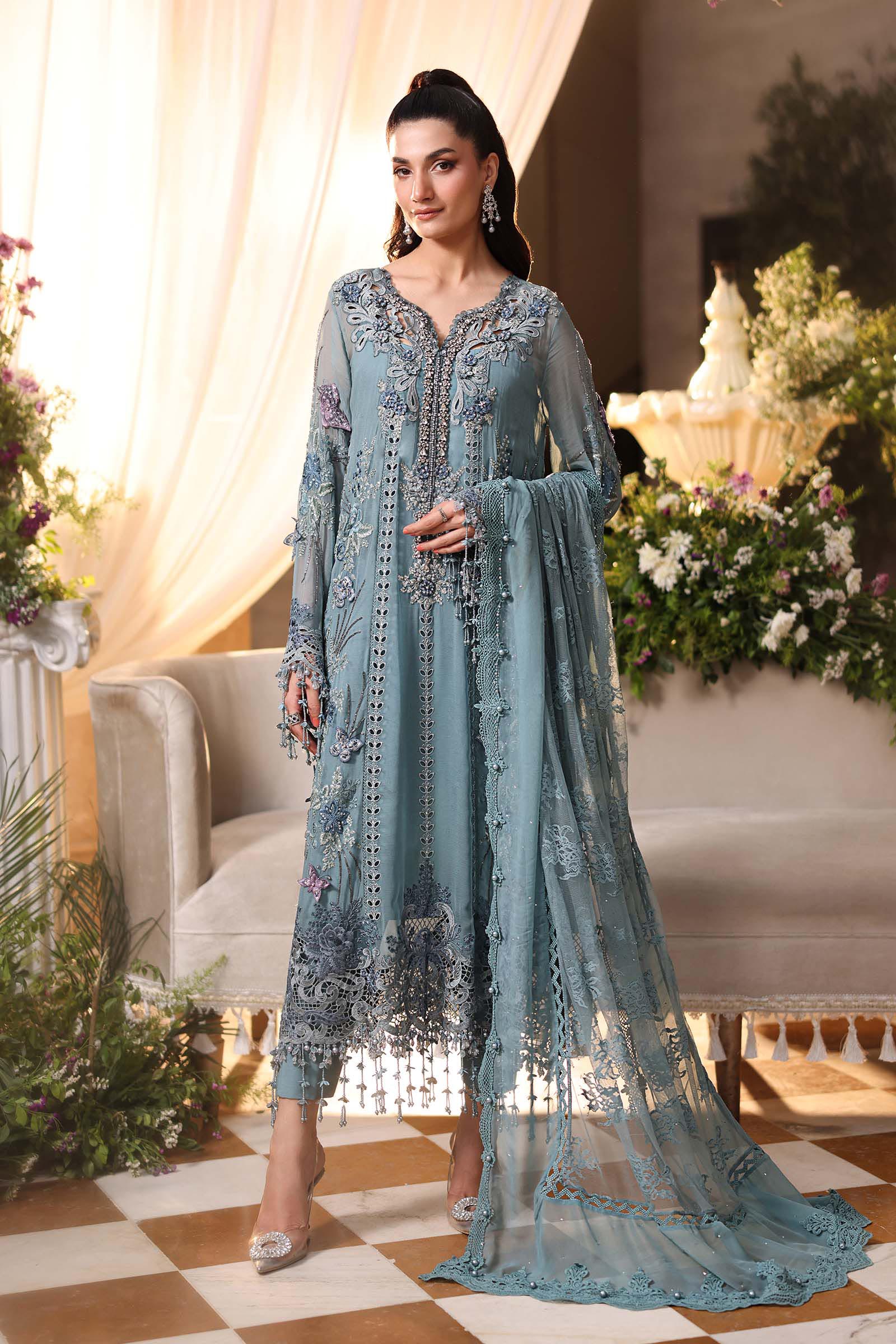 3 Piece Unstitched Embroidered Chiffon Suit - Image 9