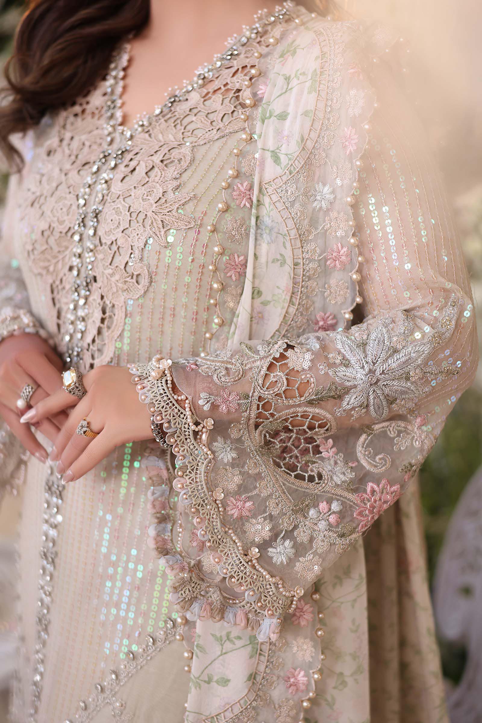 3 Piece Unstitched Embroidered Chiffon Suit - Image 5