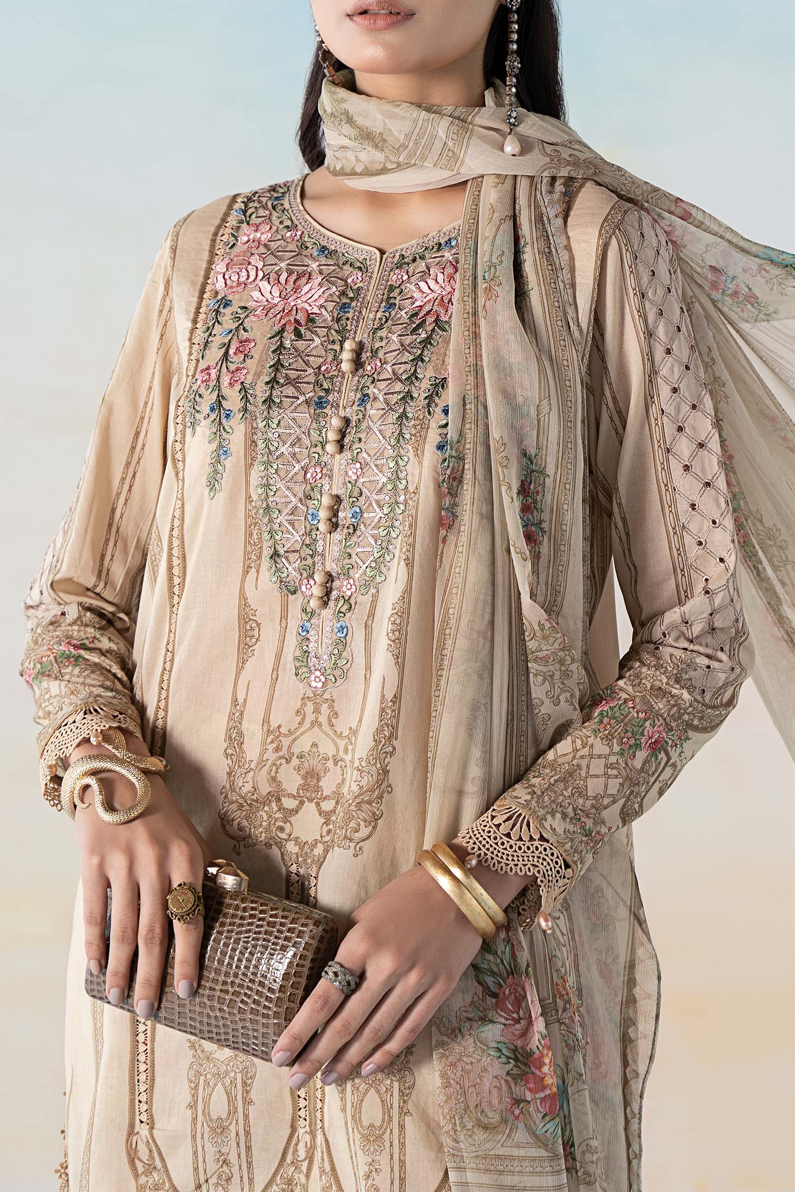 3 PIECE PRINTED LAWN SUIT | MPS-2104-A - Image 3