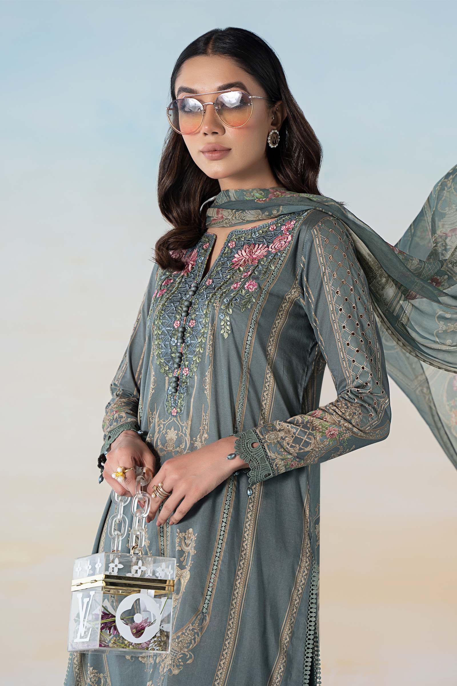 3 PIECE PRINTED LAWN SUIT | MPS-2104-B - Image 2