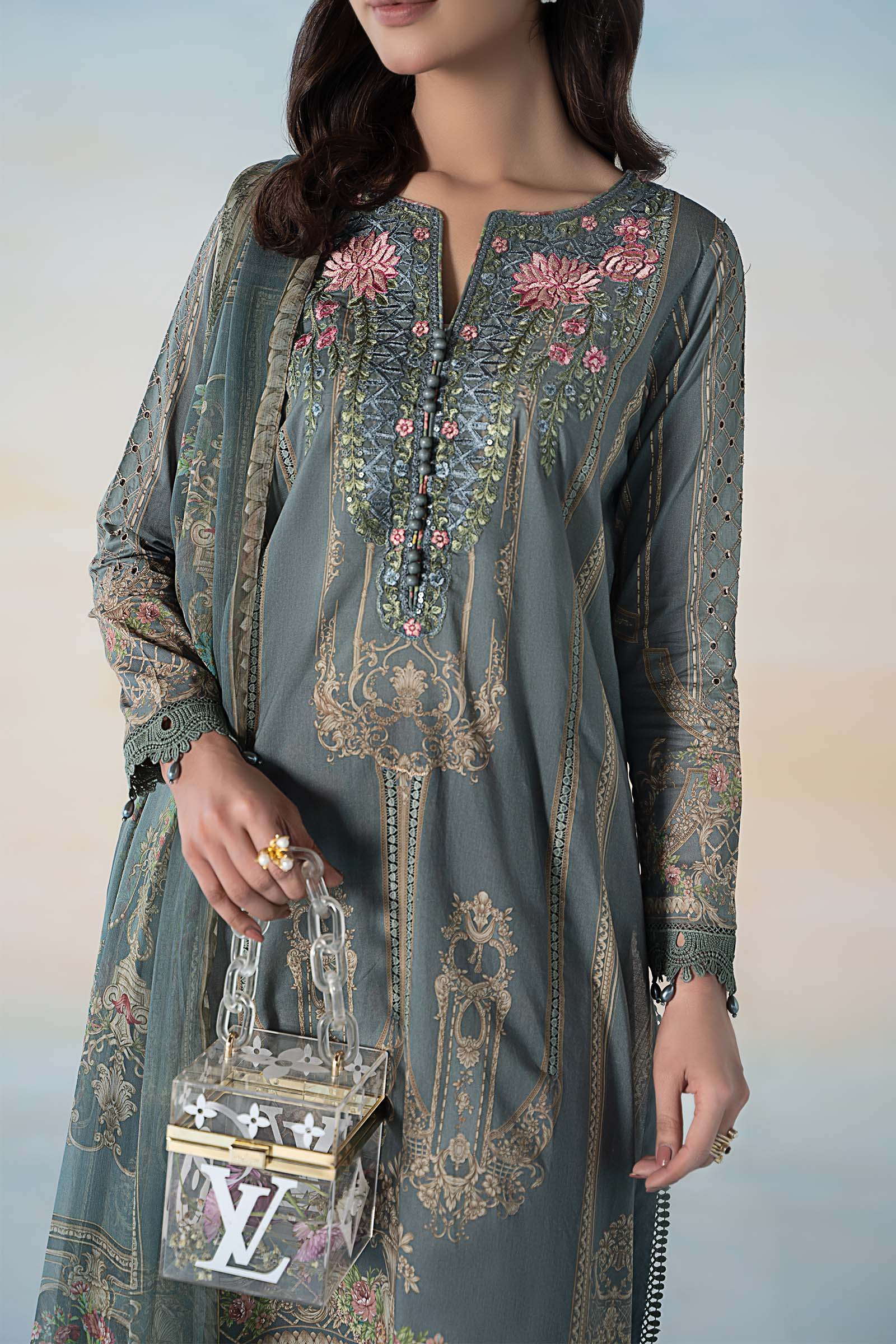 3 PIECE PRINTED LAWN SUIT | MPS-2104-B - Image 3