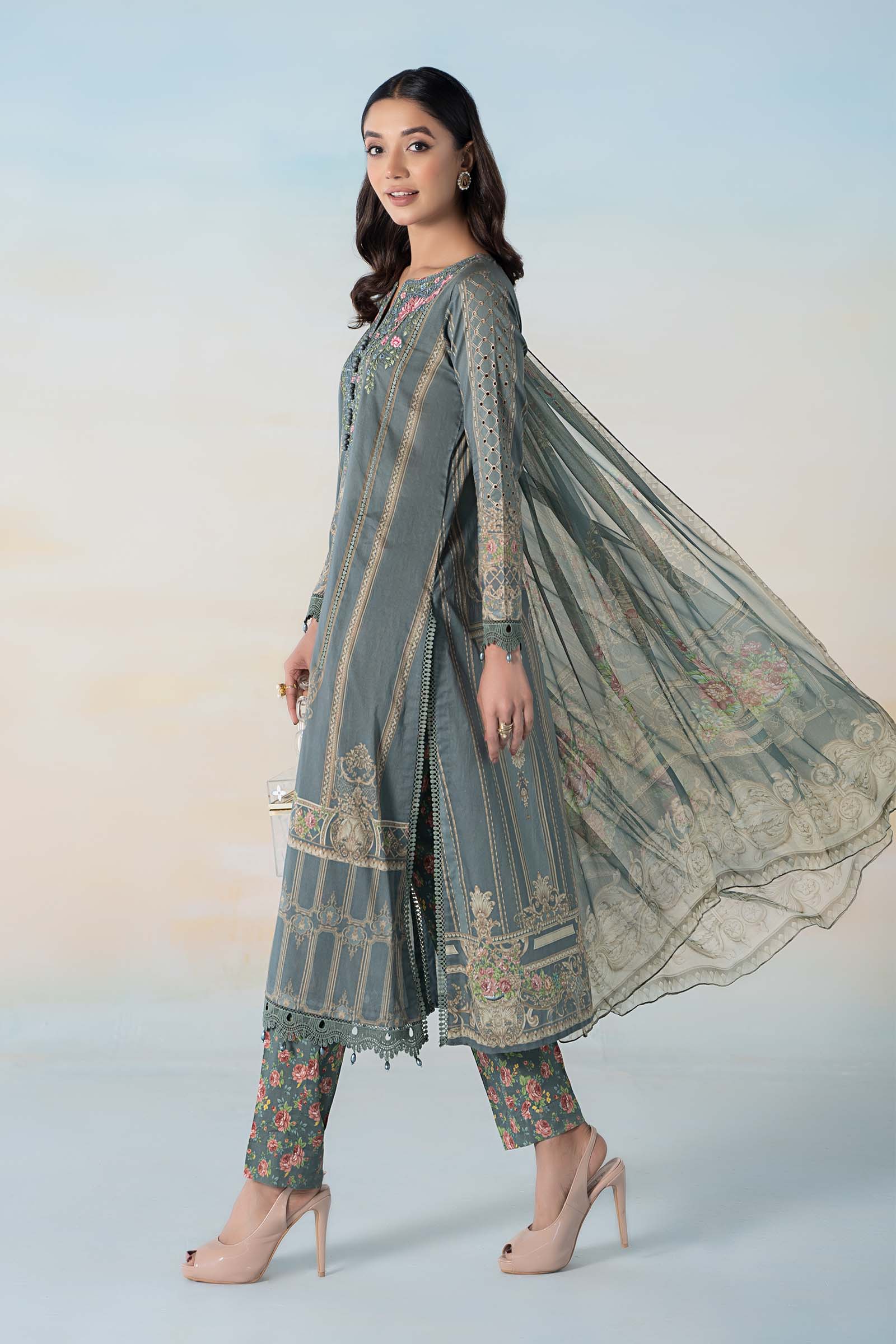 3 PIECE PRINTED LAWN SUIT | MPS-2104-B - Image 5