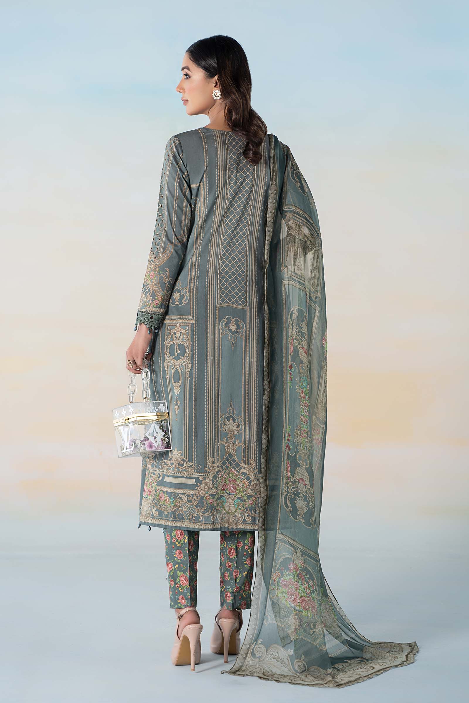 3 PIECE PRINTED LAWN SUIT | MPS-2104-B - Image 6