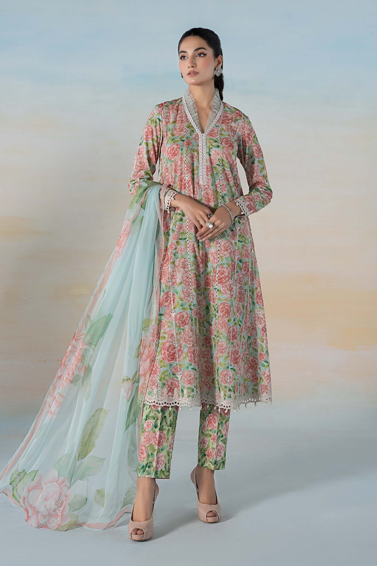 3 PIECE PRINTED LAWN SUIT | MPS-2106-A
