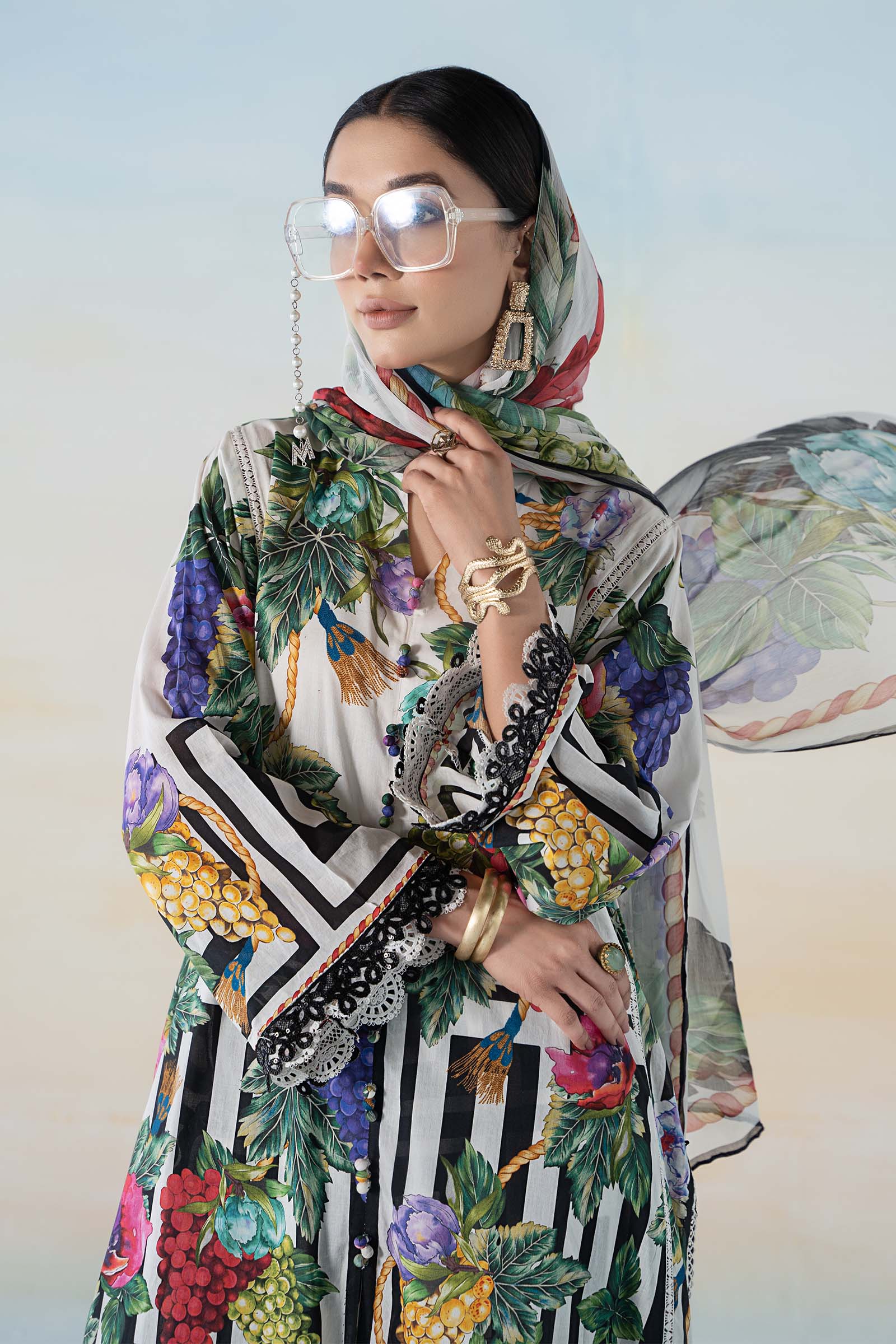 3 PIECE PRINTED LAWN SUIT | MPS-2108-A - Image 3