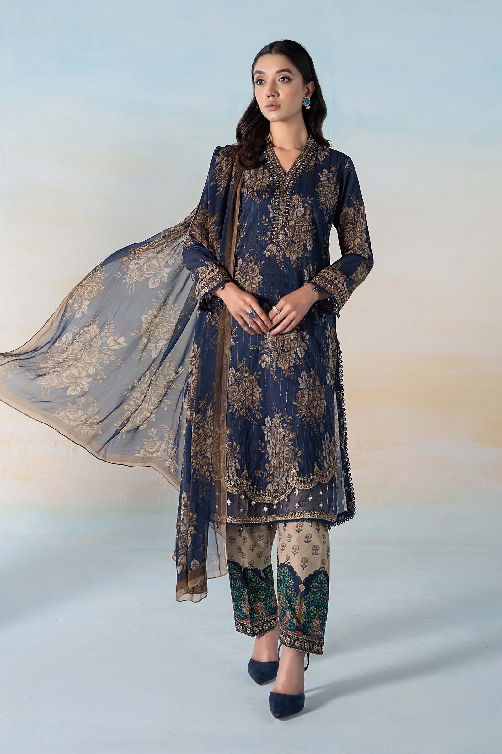 3 PIECE PRINTED LAWN SUIT | MPS-2110-B