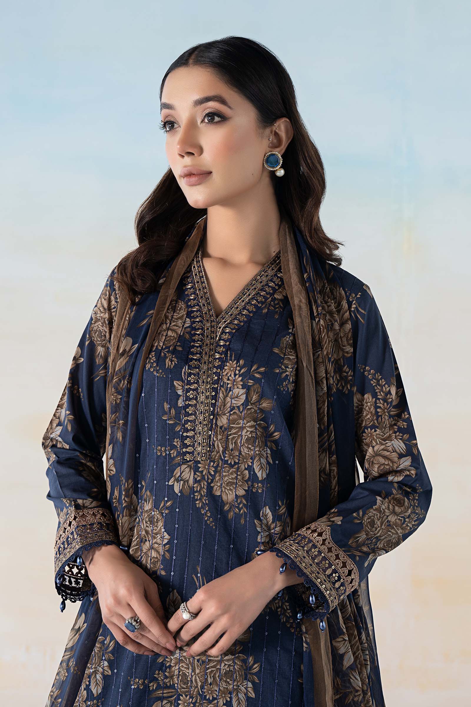3 PIECE PRINTED LAWN SUIT | MPS-2110-B - Image 2