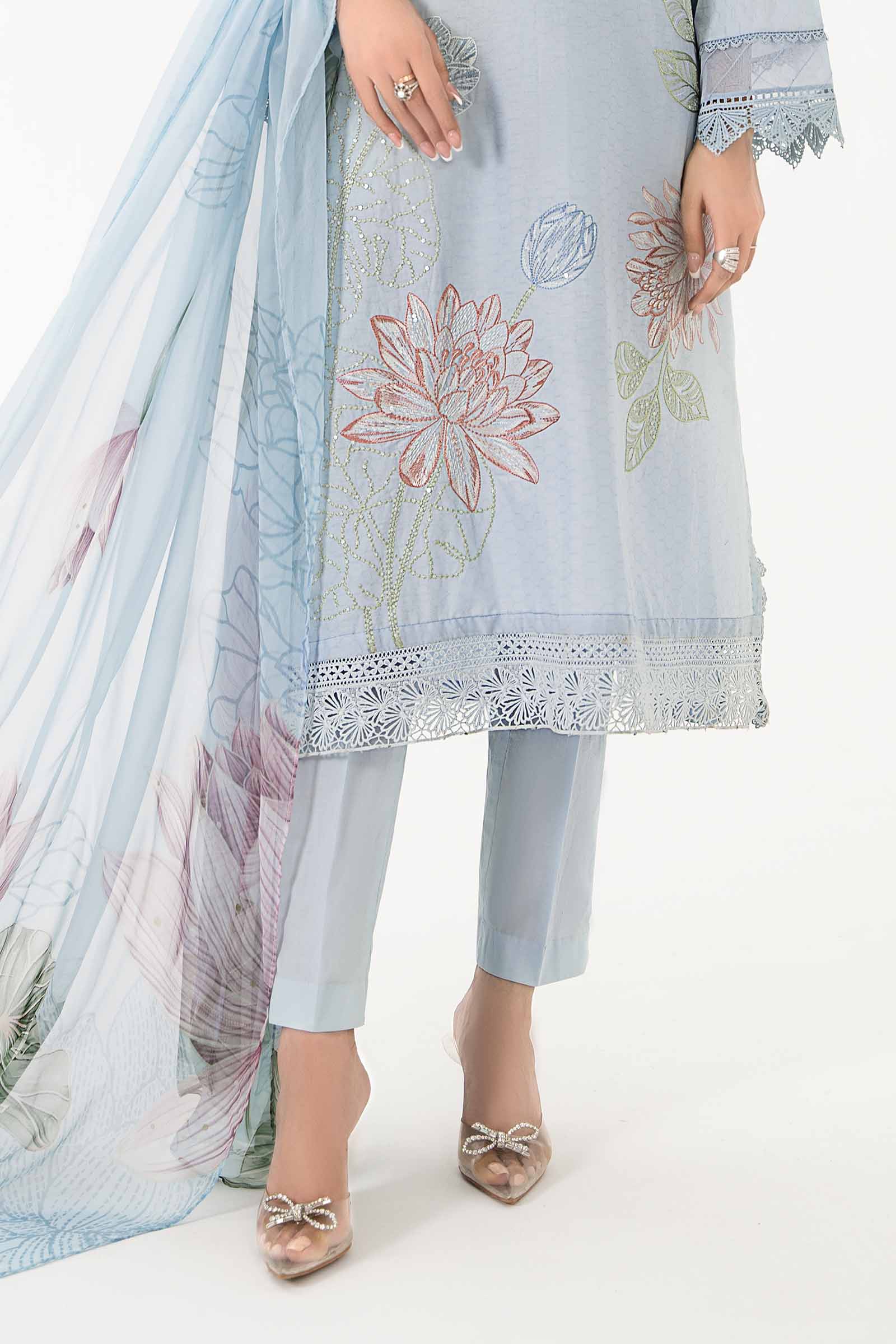 3 Piece Printed Dobby Lawn Suit | MPS-2201-B - Image 3
