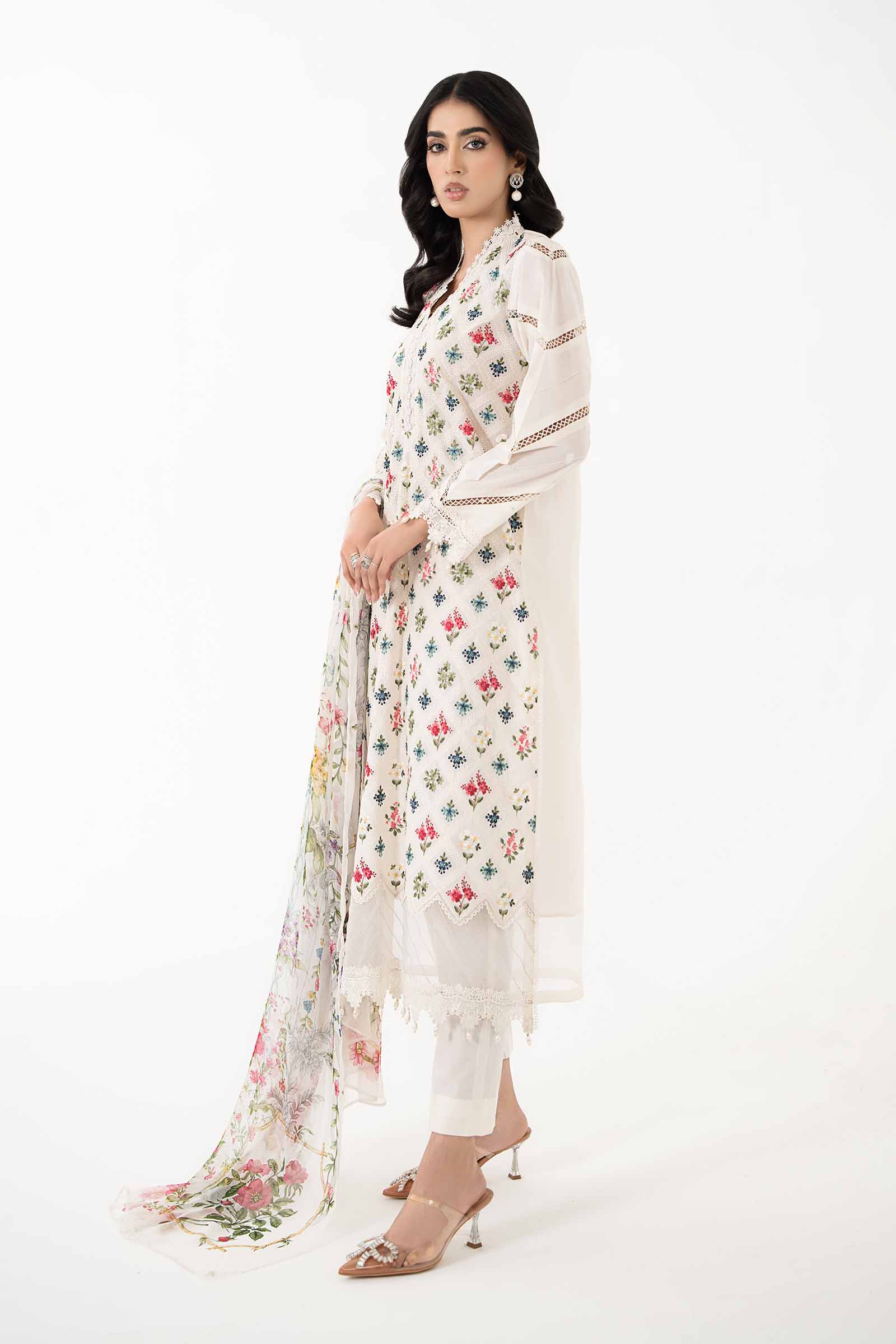 3 Piece Embroidered Lawn Suit | MPS-2203-A - Image 4