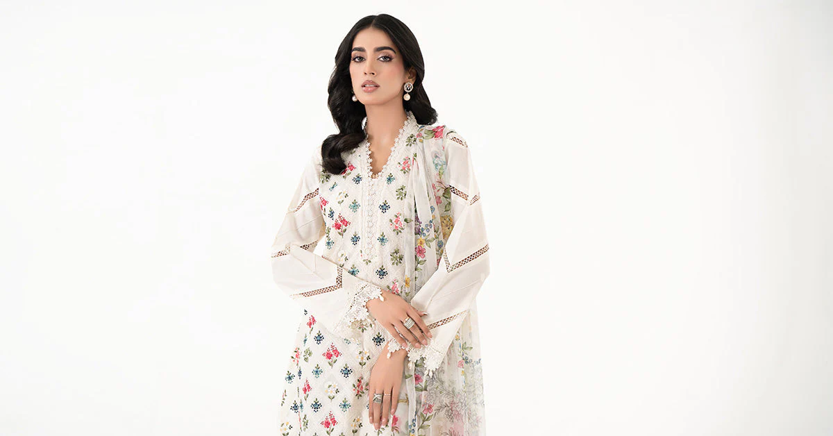 3 Piece Embroidered Lawn Suit | MPS-2203-A - Image 6