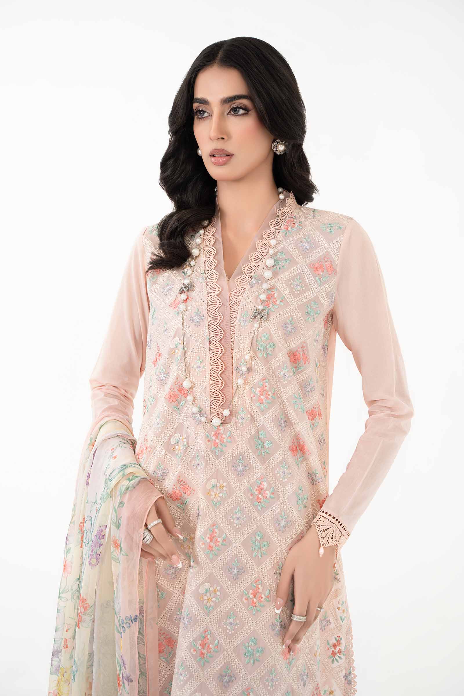 3 Piece Embroidered Lawn Suit | MPS-2203-B - Image 2