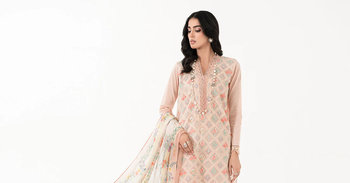 3 Piece Embroidered Lawn Suit | MPS-2203-B - Image 7