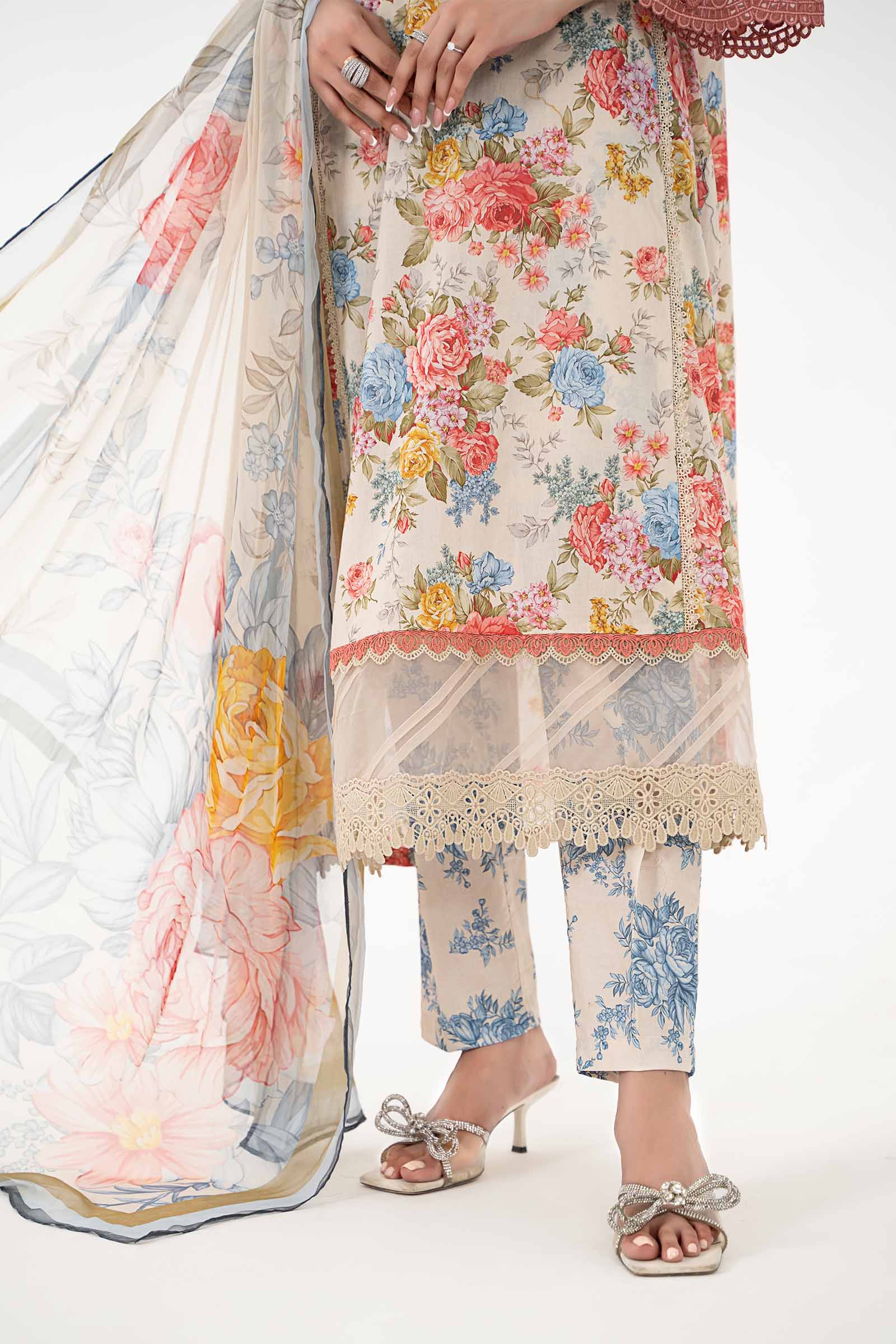 3 Piece Printed Lawn Suit | MPS-2204-A - Image 4