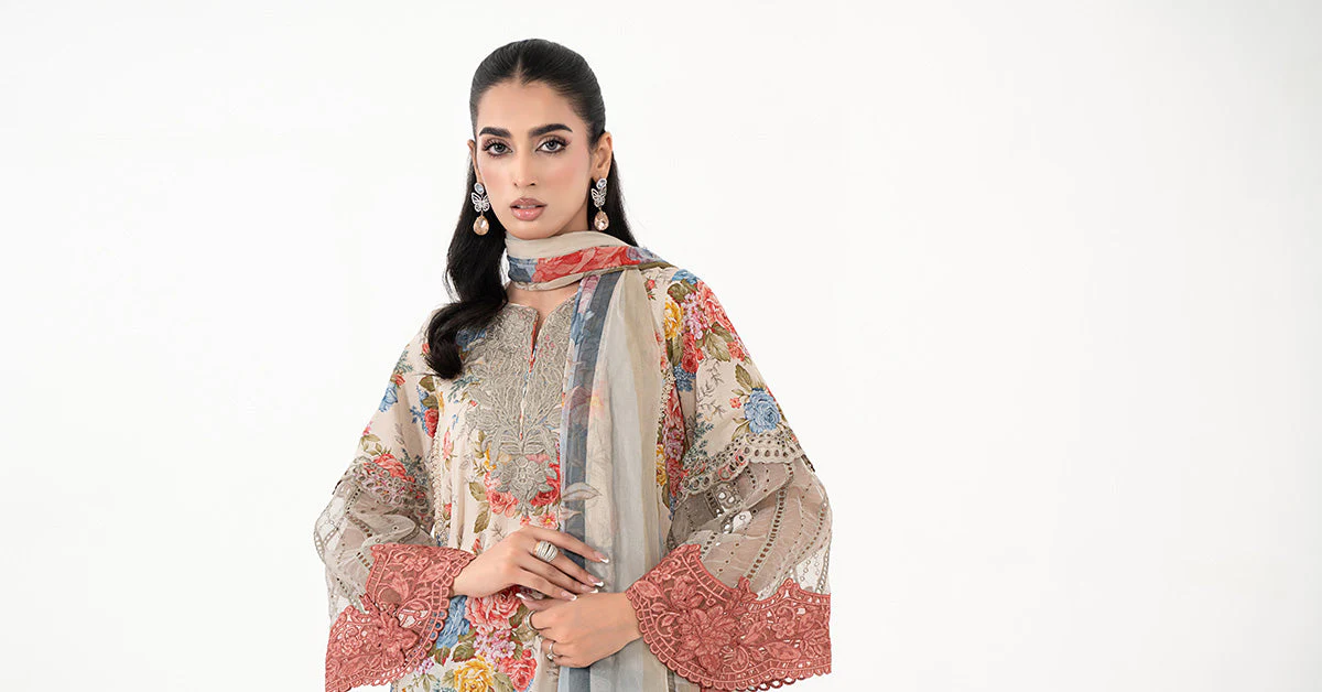 3 Piece Printed Lawn Suit | MPS-2204-A - Image 7