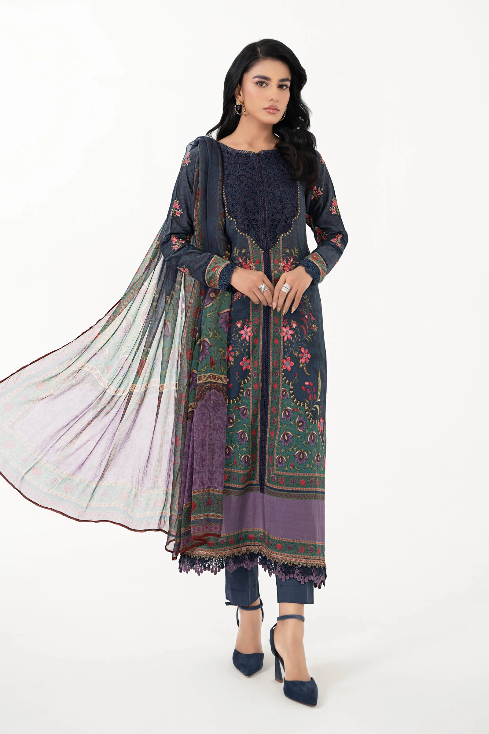 3 Piece Printed Lawn Suit | MPS-2206-B