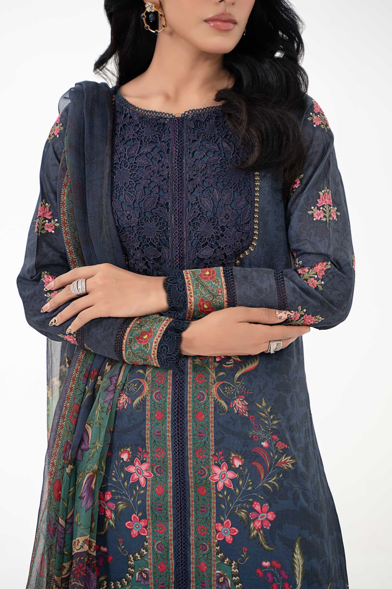 3 Piece Printed Lawn Suit | MPS-2206-B - Image 4