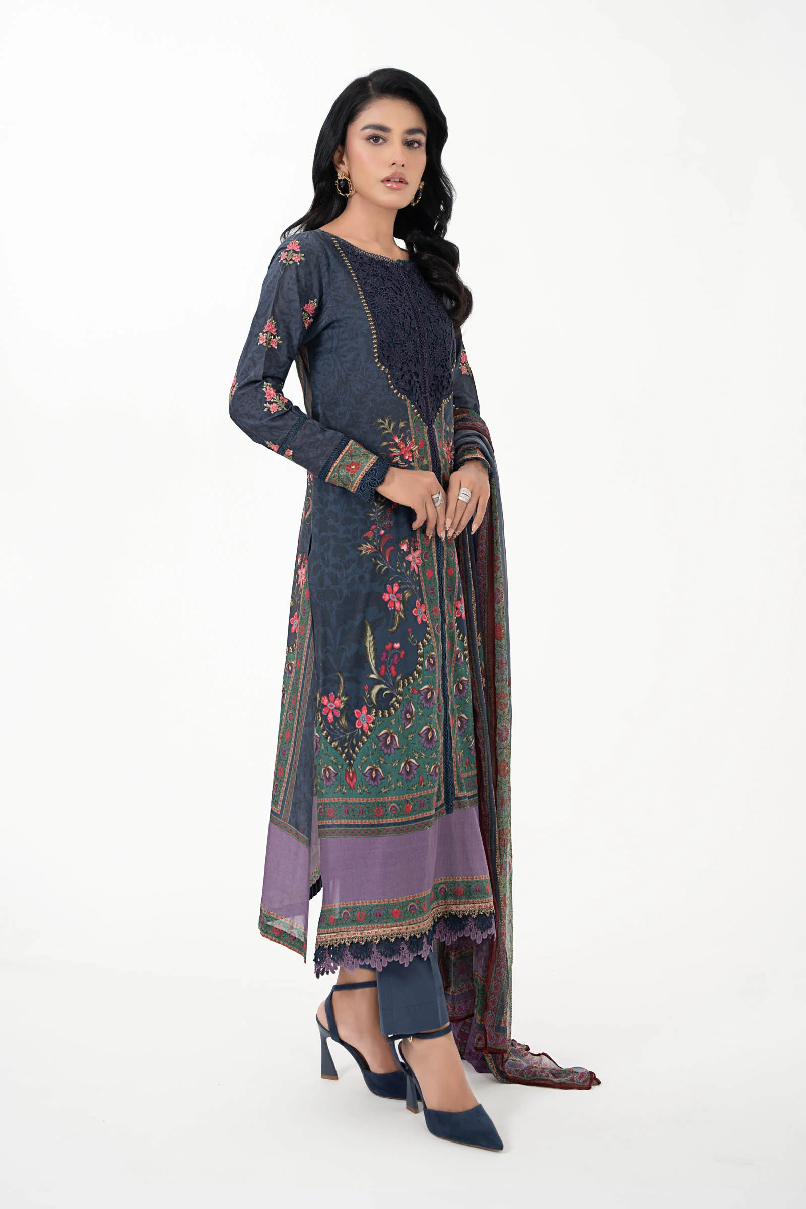 3 Piece Printed Lawn Suit | MPS-2206-B - Image 6
