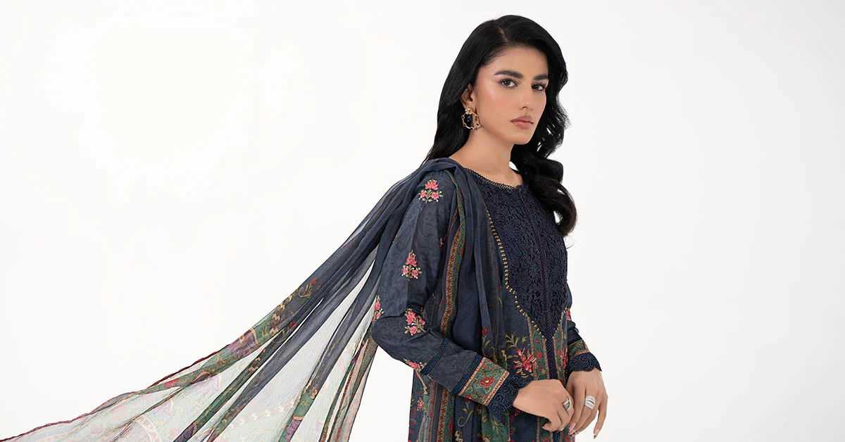 3 Piece Printed Lawn Suit | MPS-2206-B - Image 8