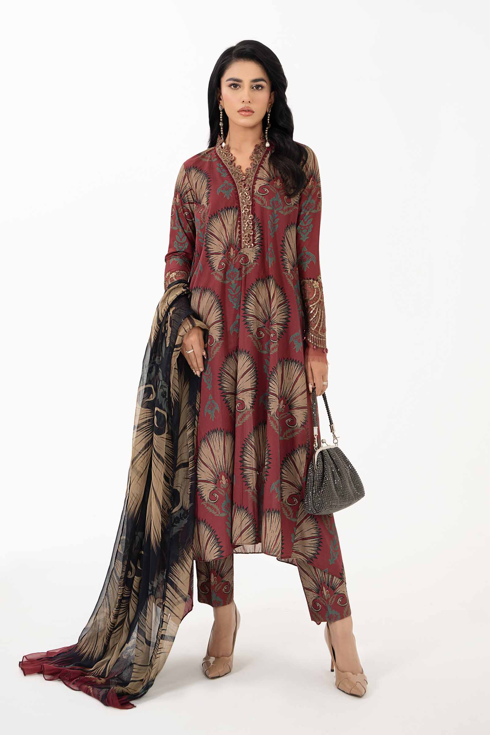 3 Piece Printed Lawn Suit | MPS-2209-B