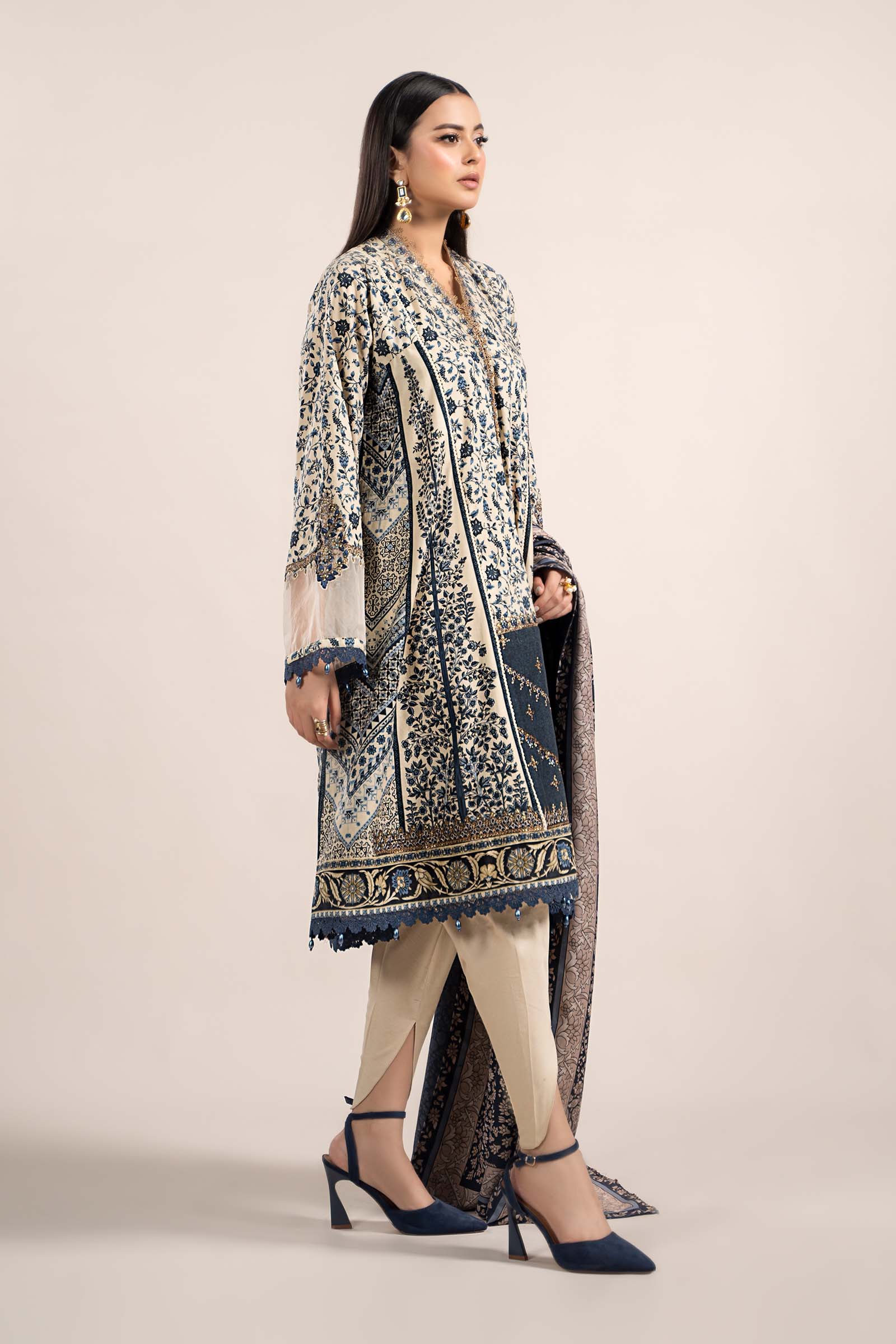 3 Piece Printed Cambric Suit | MPS-2302-A - Image 4