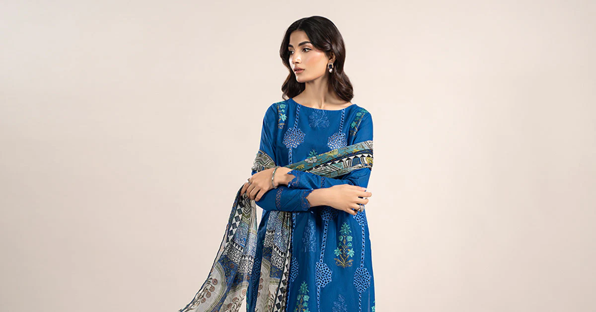 3 Piece Printed Cambric Suit | MPS-2303-A - Image 7
