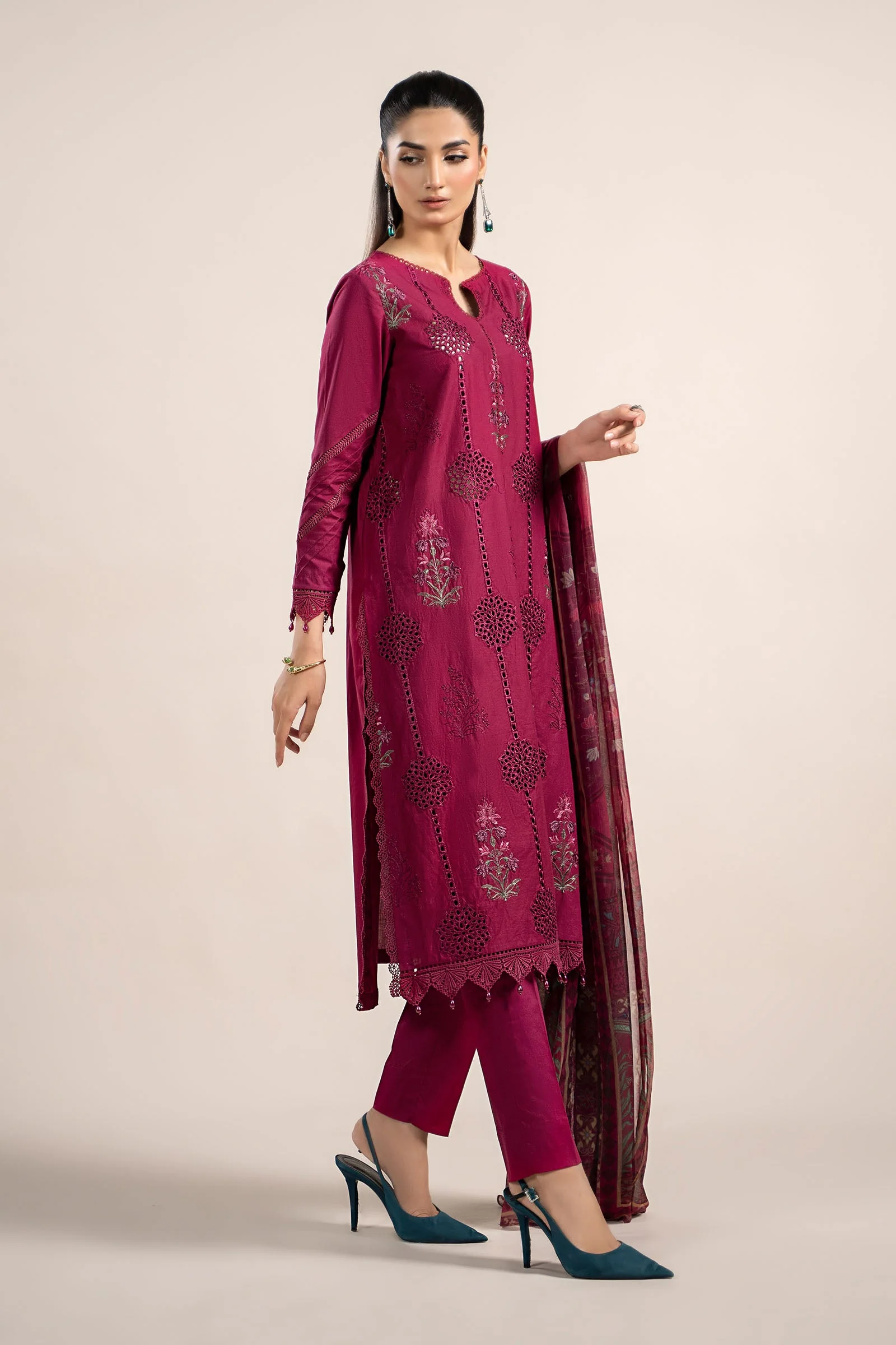 3 Piece Printed Cambric Suit | MPS-2303-B - Image 4