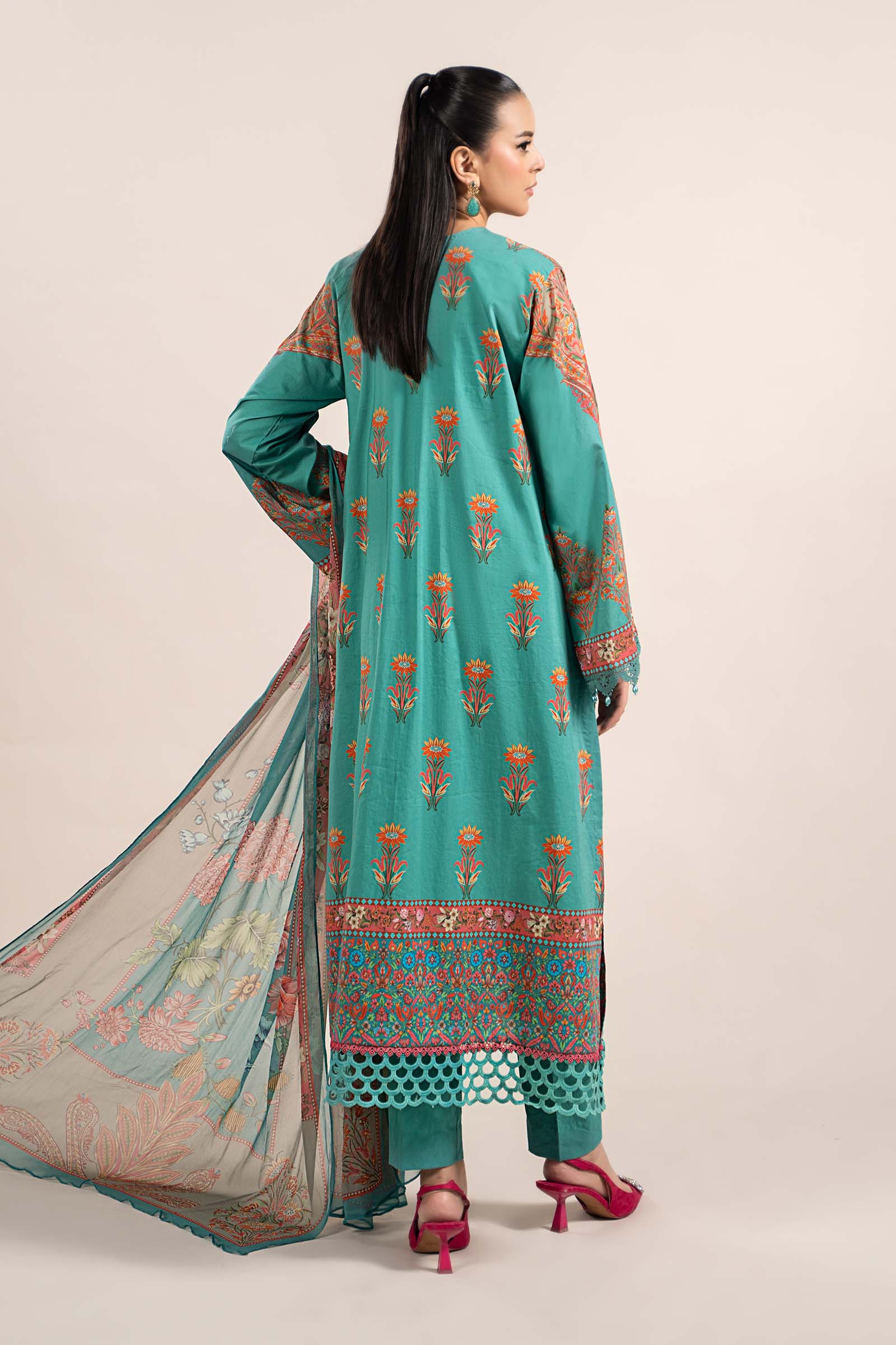 3 Piece Printed Cambric Suit | MPS-2304-A - Image 5