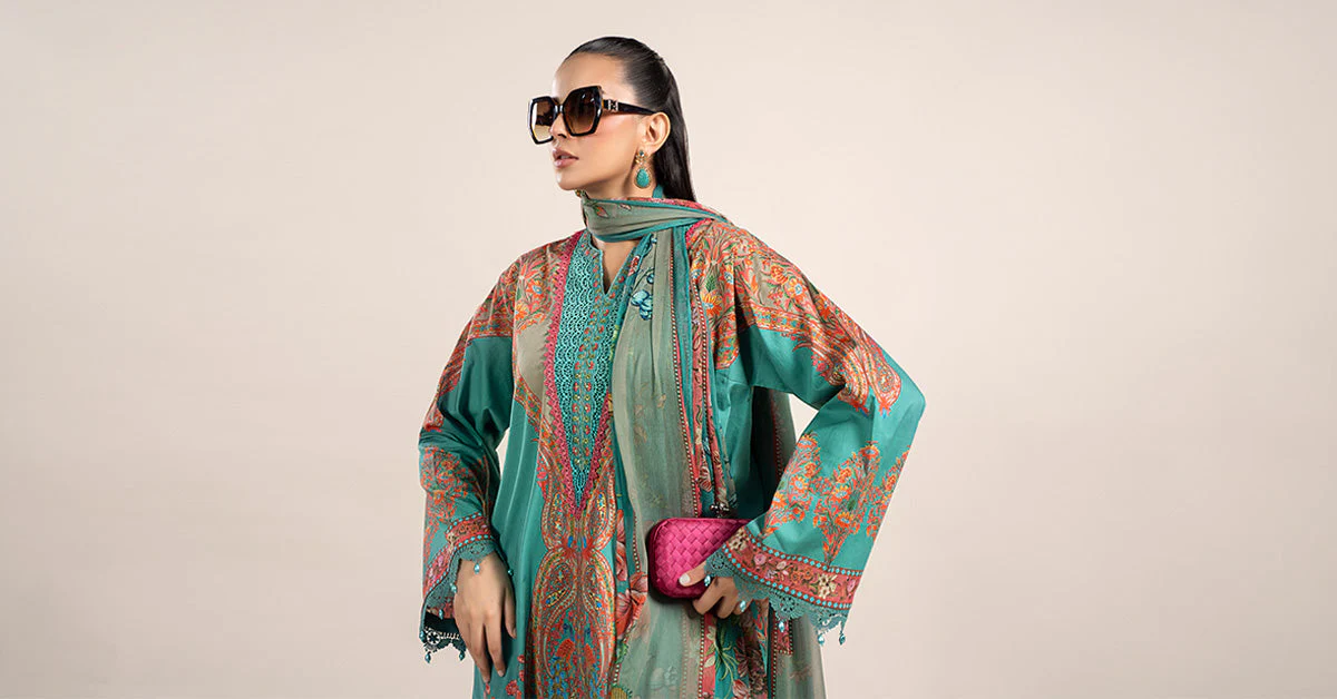 3 Piece Printed Cambric Suit | MPS-2304-A - Image 6