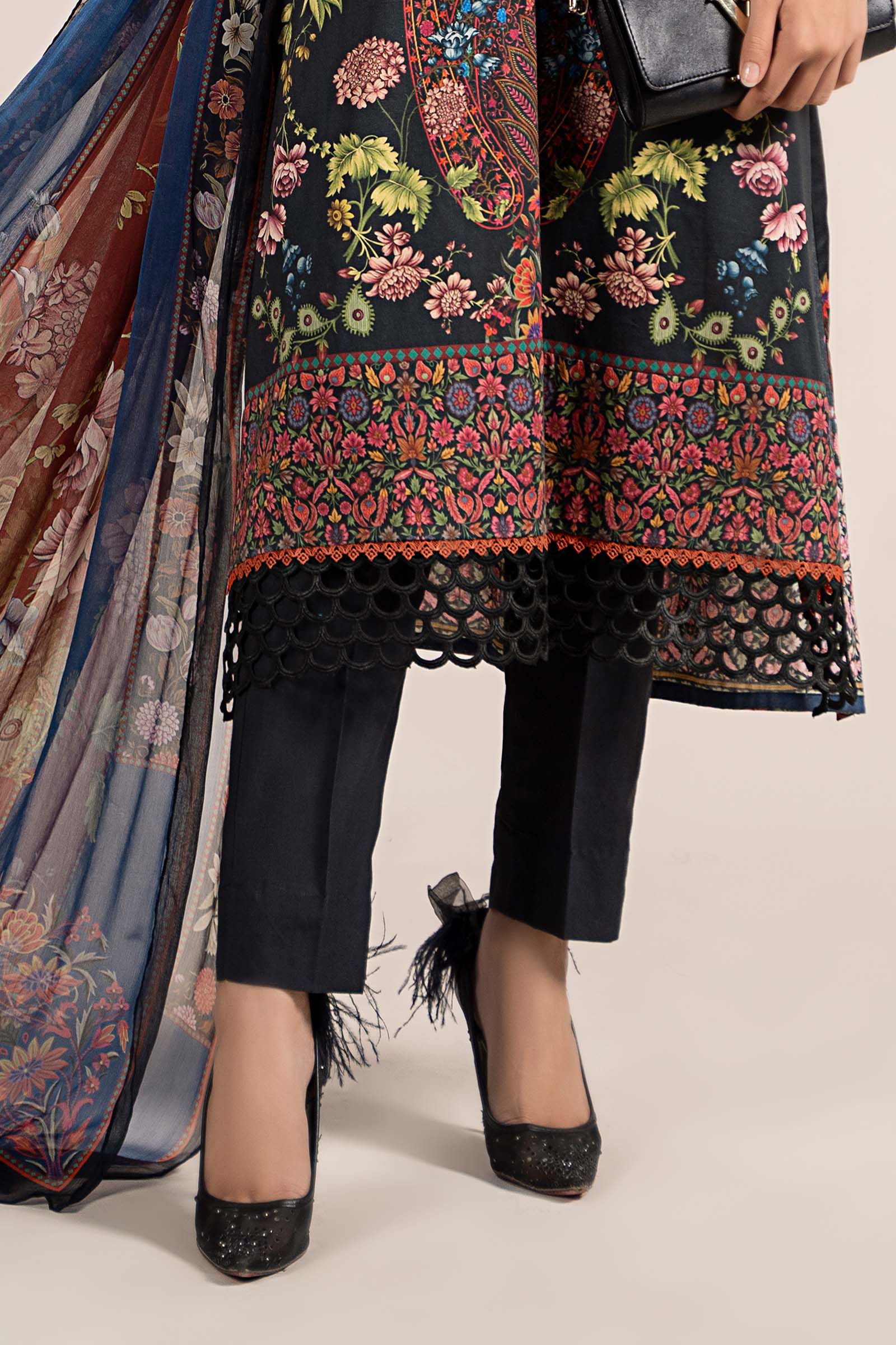 3 Piece Printed Cambric Suit | MPS-2304-B - Image 3