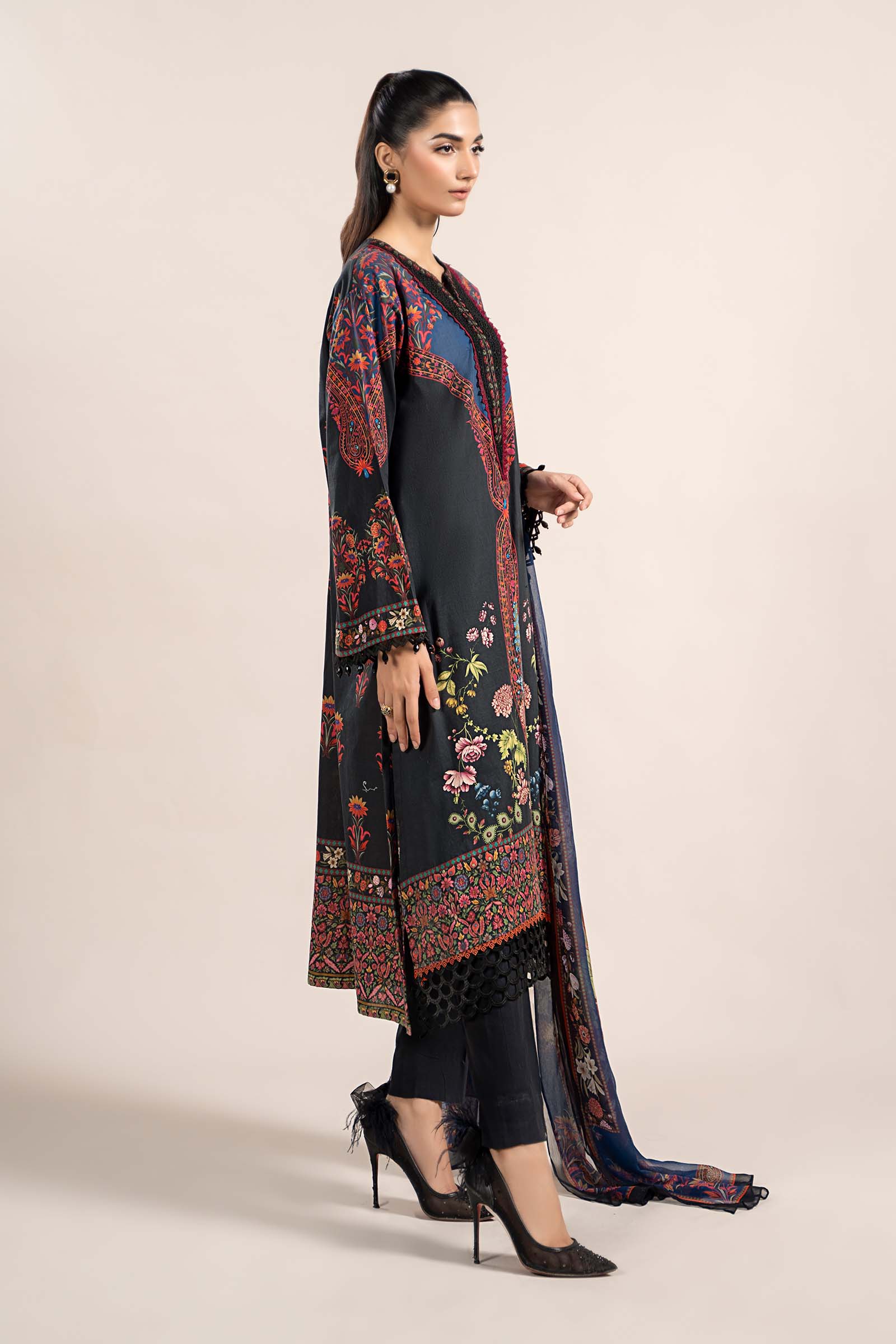 3 Piece Printed Cambric Suit | MPS-2304-B - Image 4