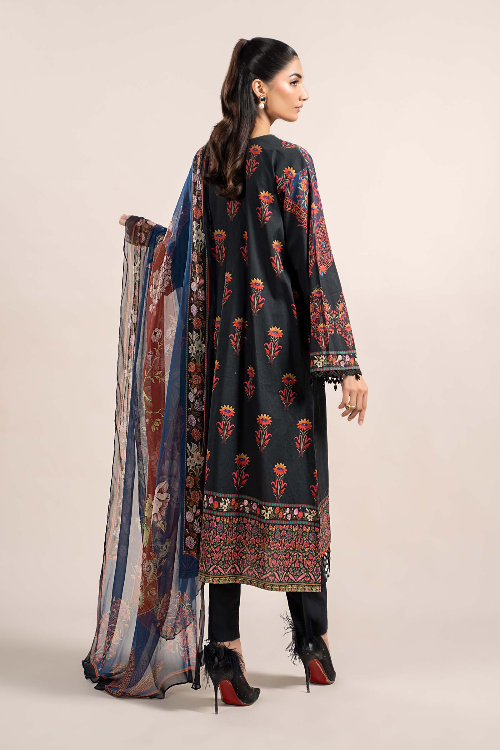 3 Piece Printed Cambric Suit | MPS-2304-B - Image 5