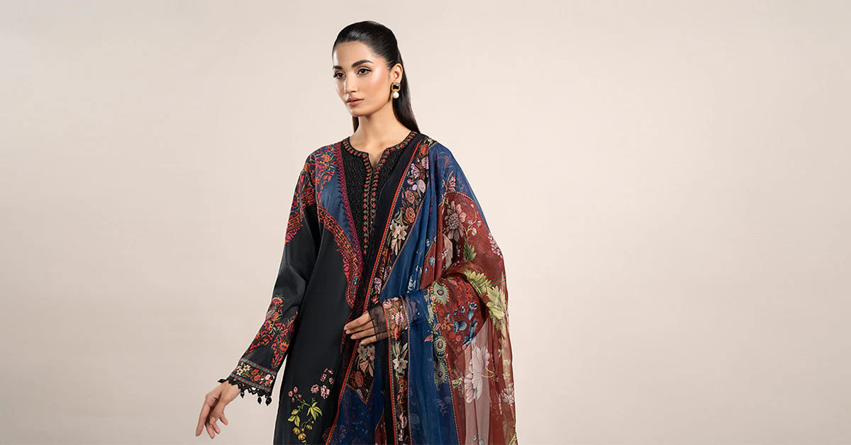 3 Piece Printed Cambric Suit | MPS-2304-B - Image 6