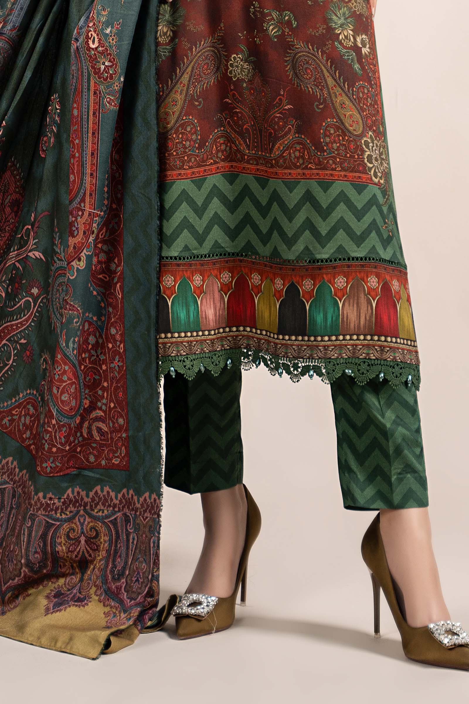 3 Piece Printed Linen Suit | MPS-2305-B - Image 4