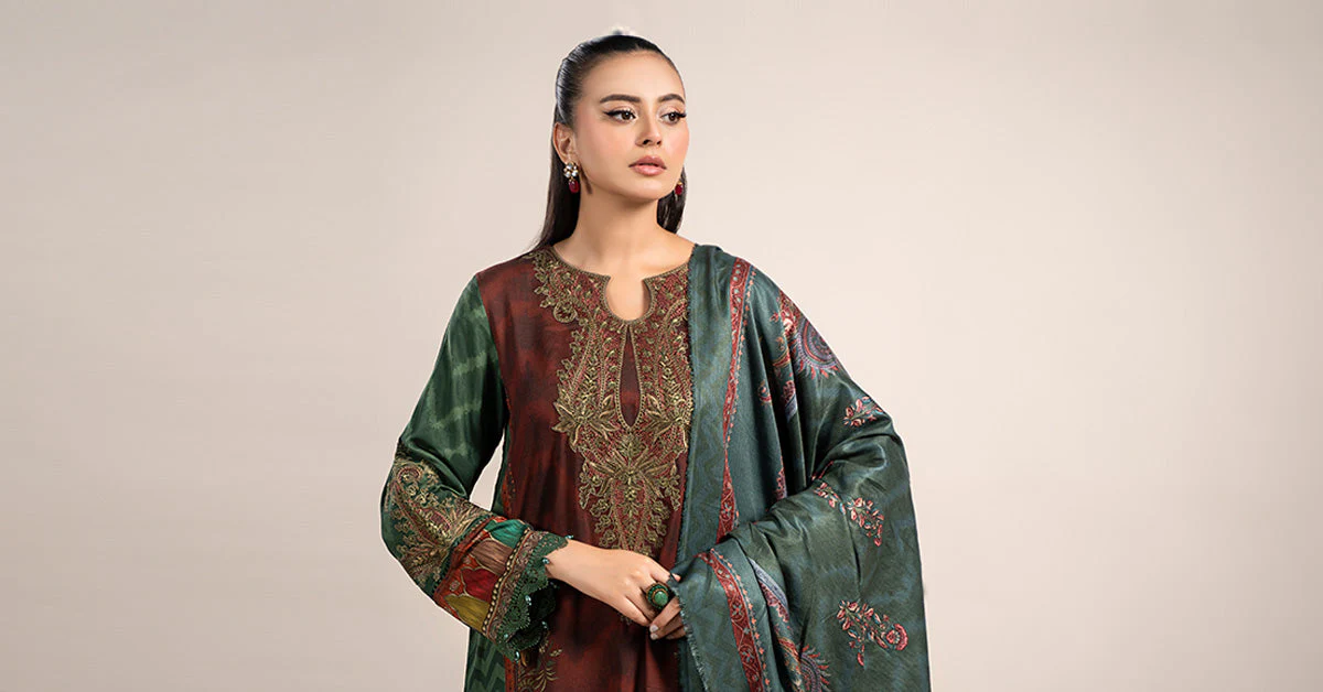 3 Piece Printed Linen Suit | MPS-2305-B - Image 7