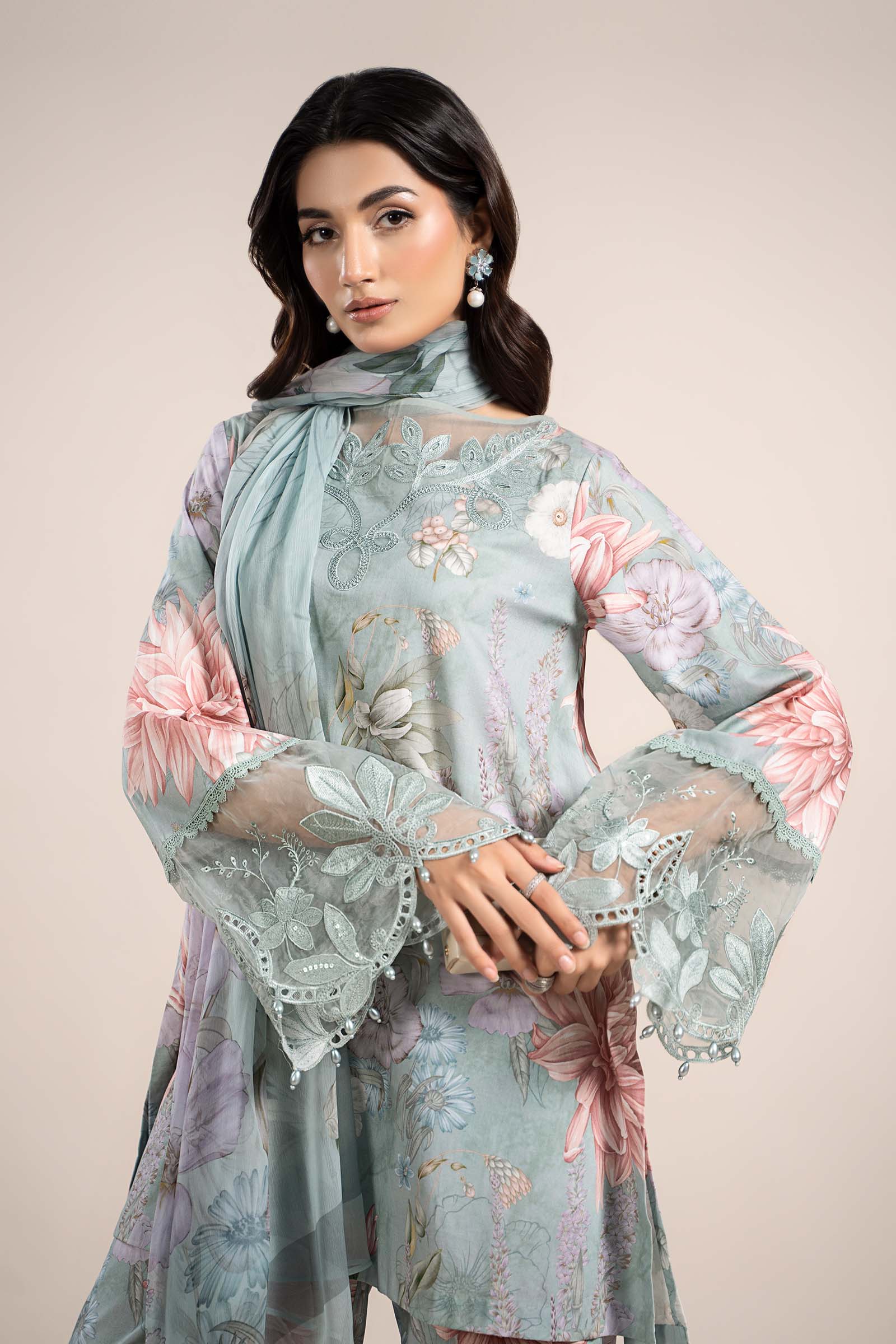 3 Piece Printed Cambric Suit | MPS-2306-A - Image 3