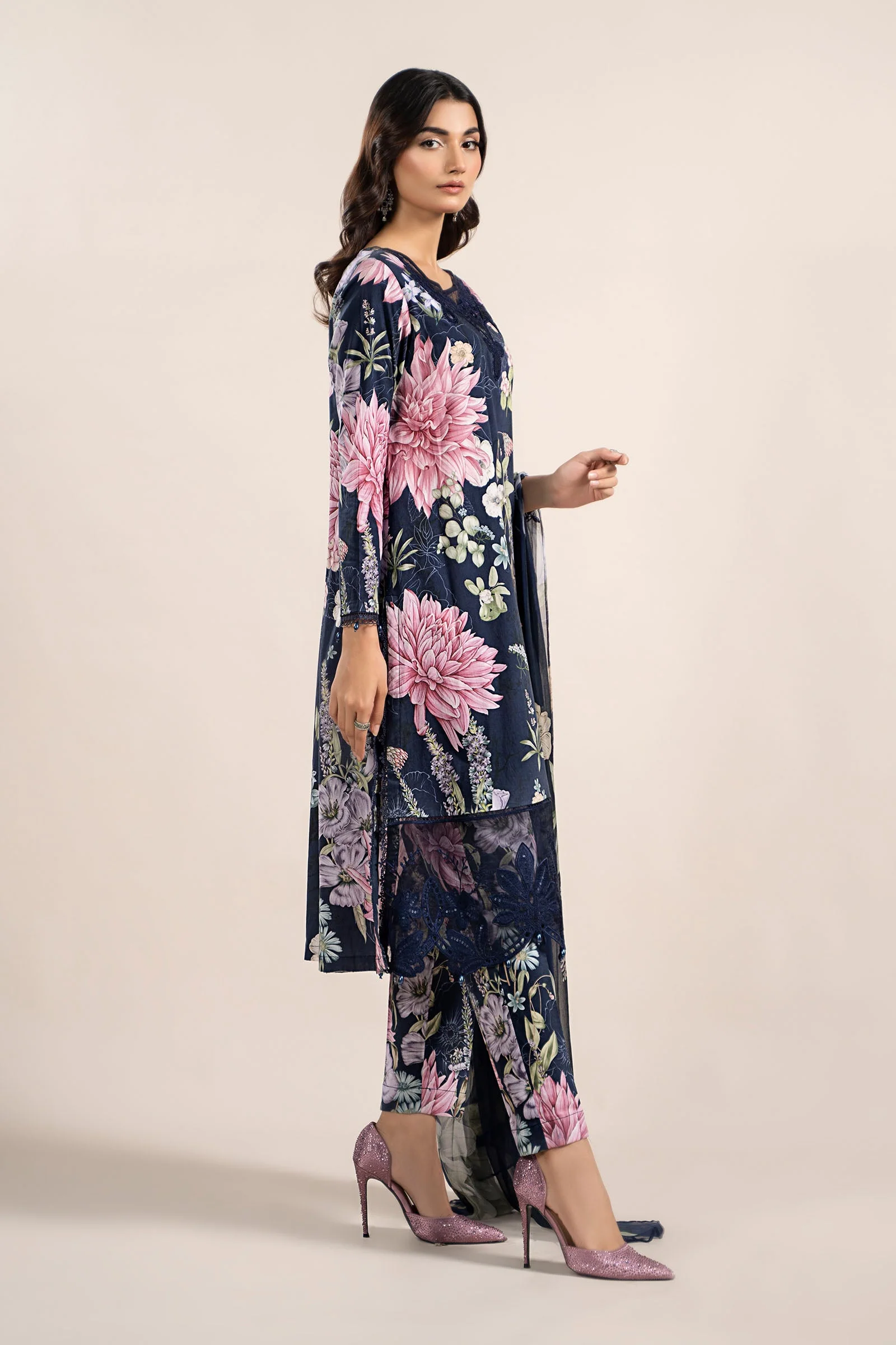 3 Piece Printed Cambric Suit | MPS-2306-B - Image 4