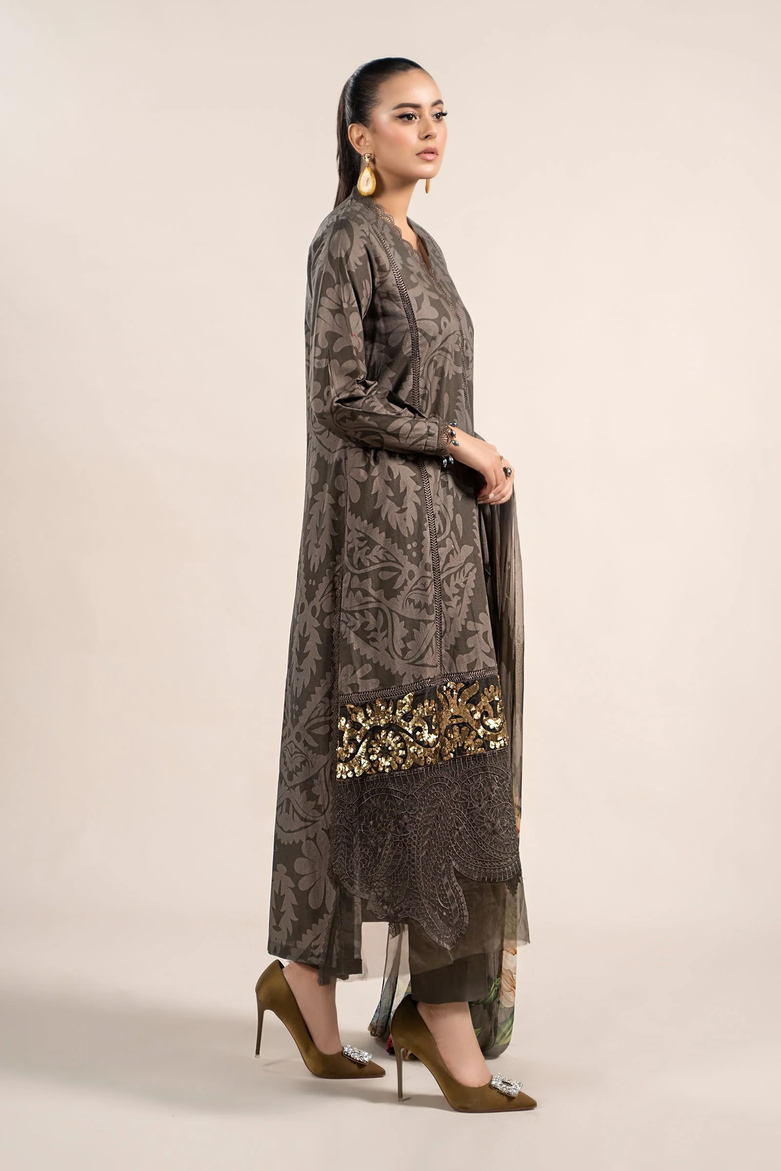 3 Piece Printed Cambric Suit | MPS-2307-A - Image 4