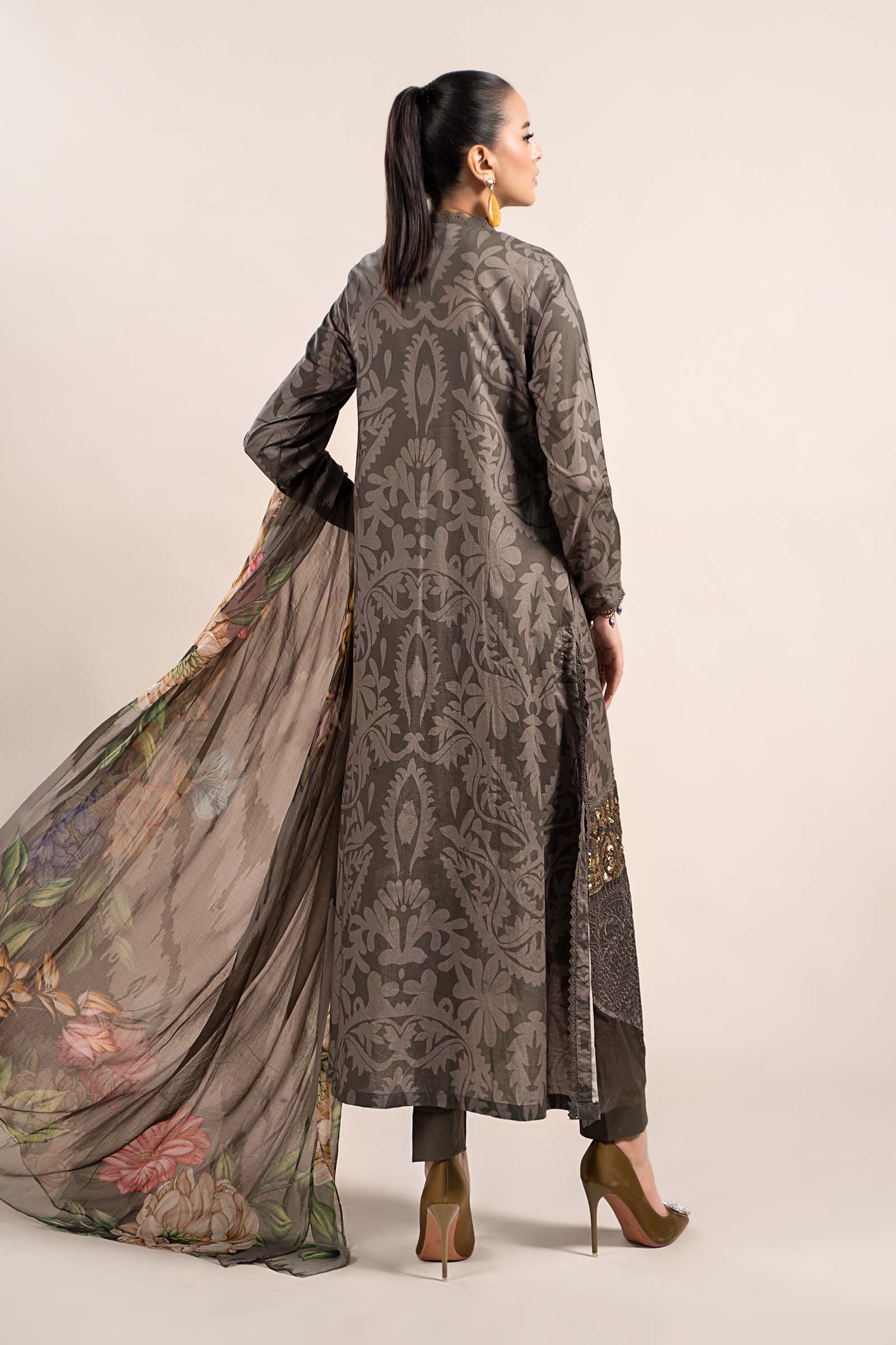 3 Piece Printed Cambric Suit | MPS-2307-A - Image 5
