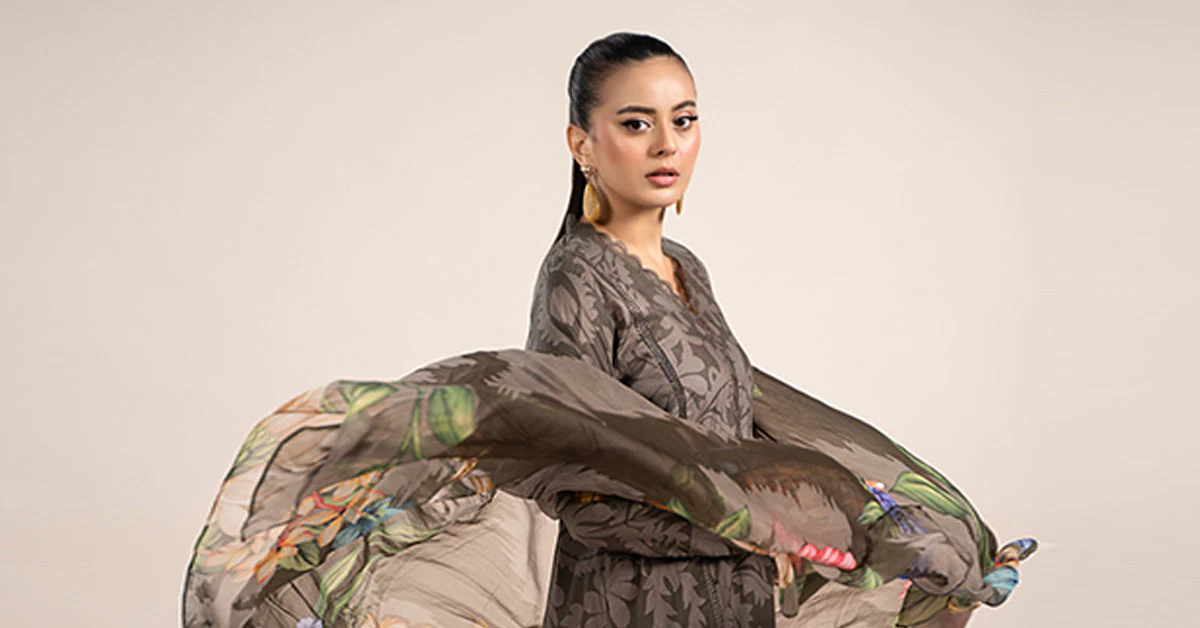 3 Piece Printed Cambric Suit | MPS-2307-A - Image 6