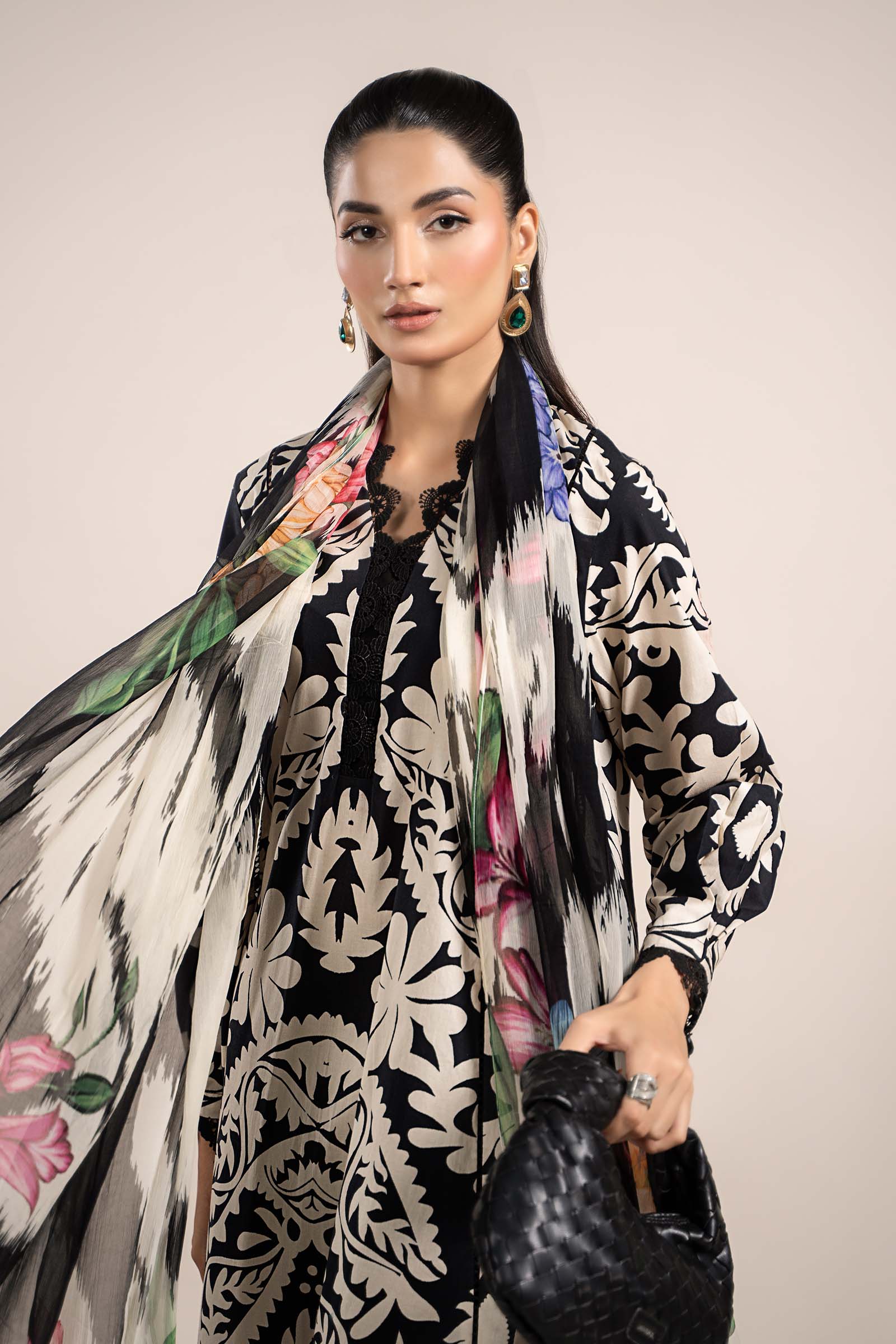 3 Piece Printed Cambric Suit | MPS-2307-B - Image 3