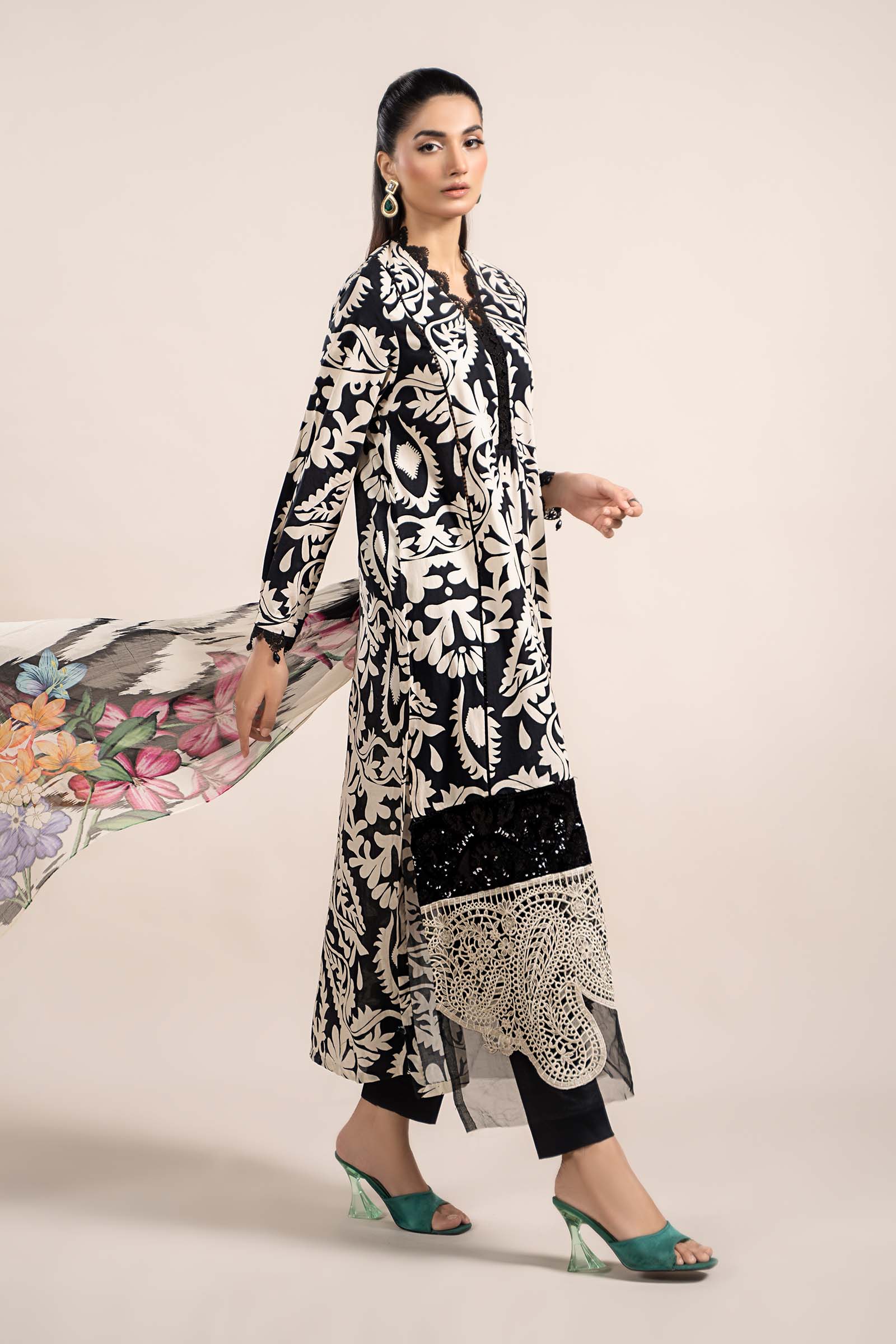 3 Piece Printed Cambric Suit | MPS-2307-B - Image 5